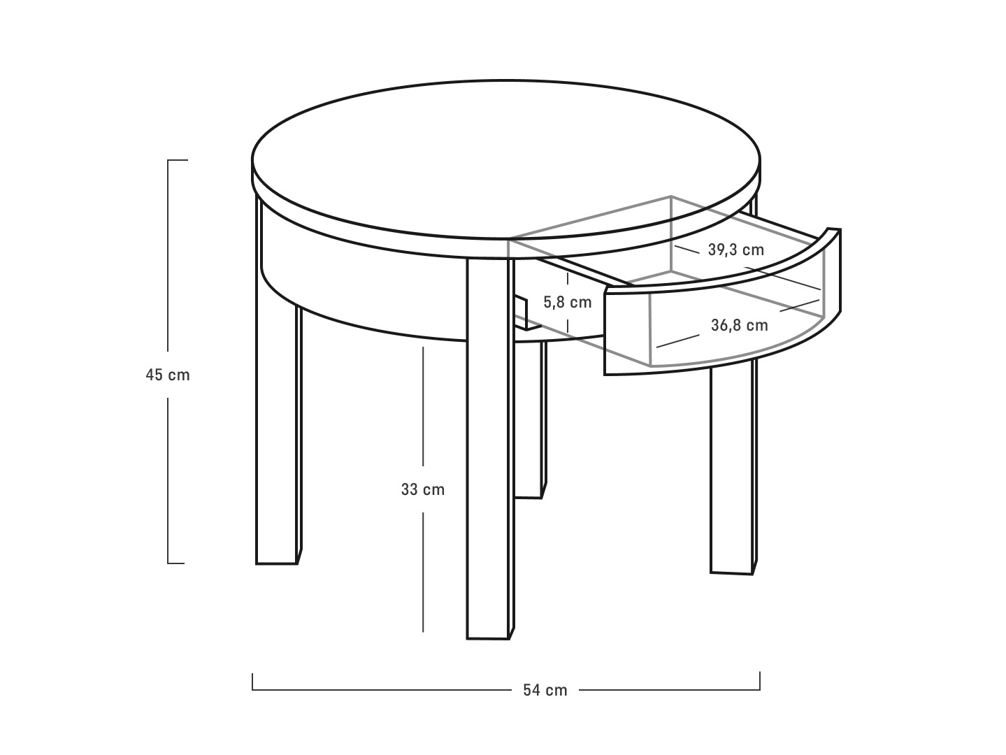 Stolić za kavu Sosero 102 (Hrast)