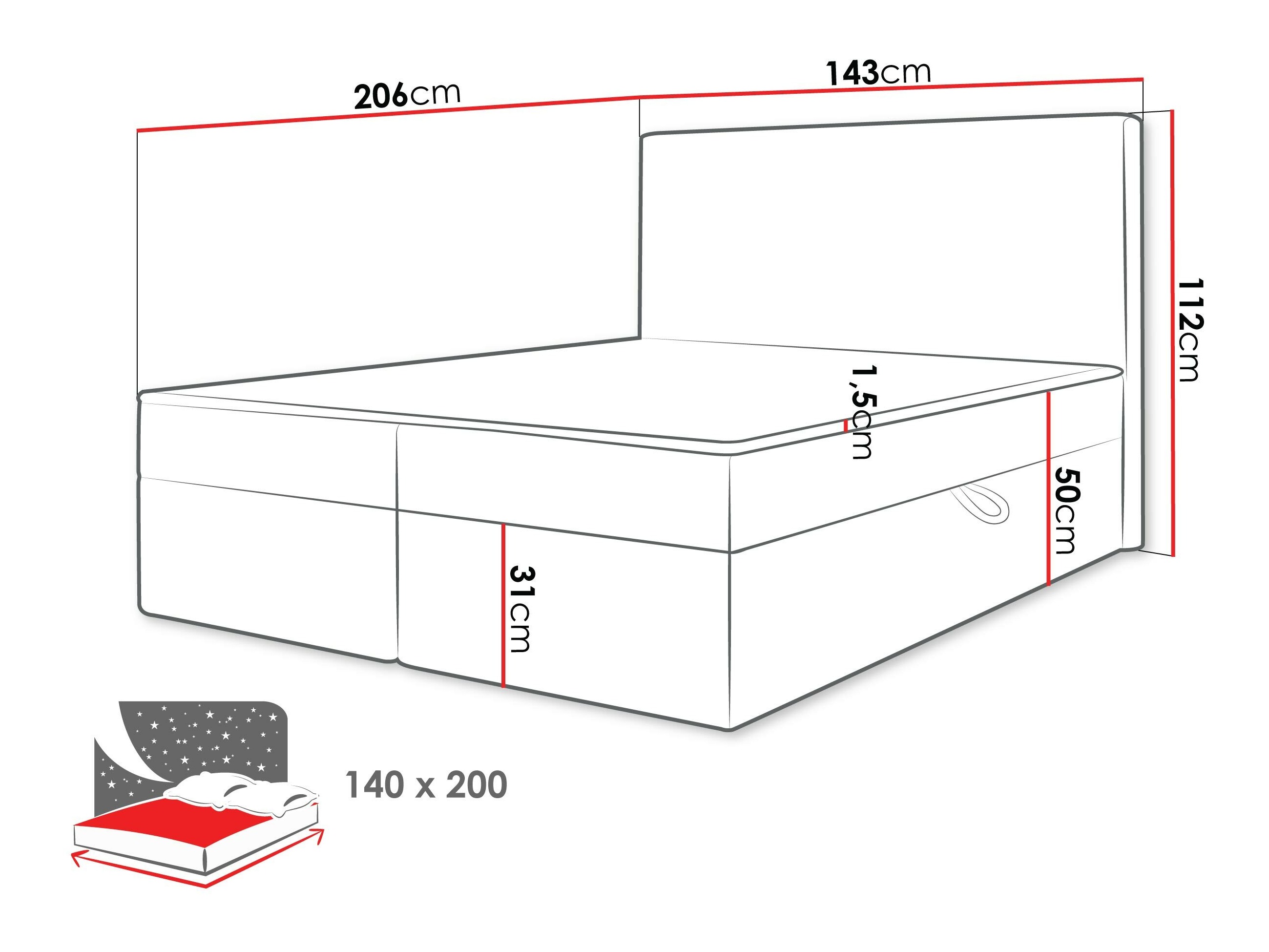 Boxspring krevet Comfivo 502 (Ambience 02)