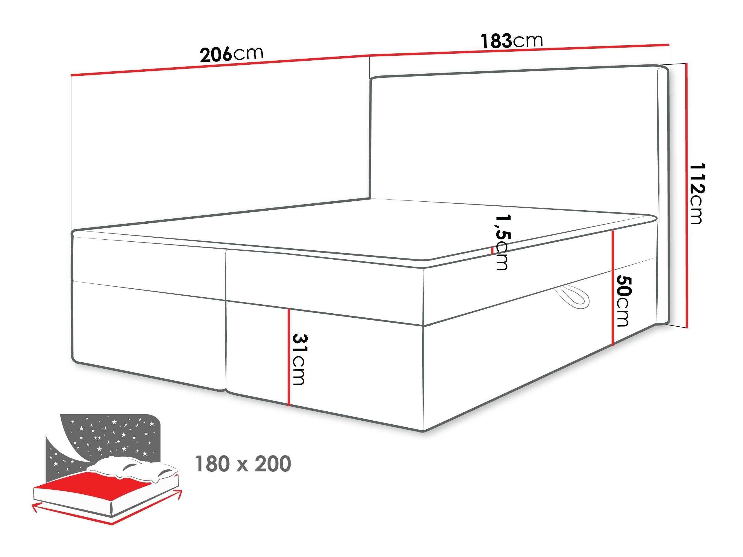 Boxspring krevet Comfivo Arbitas (Ambience 02)
