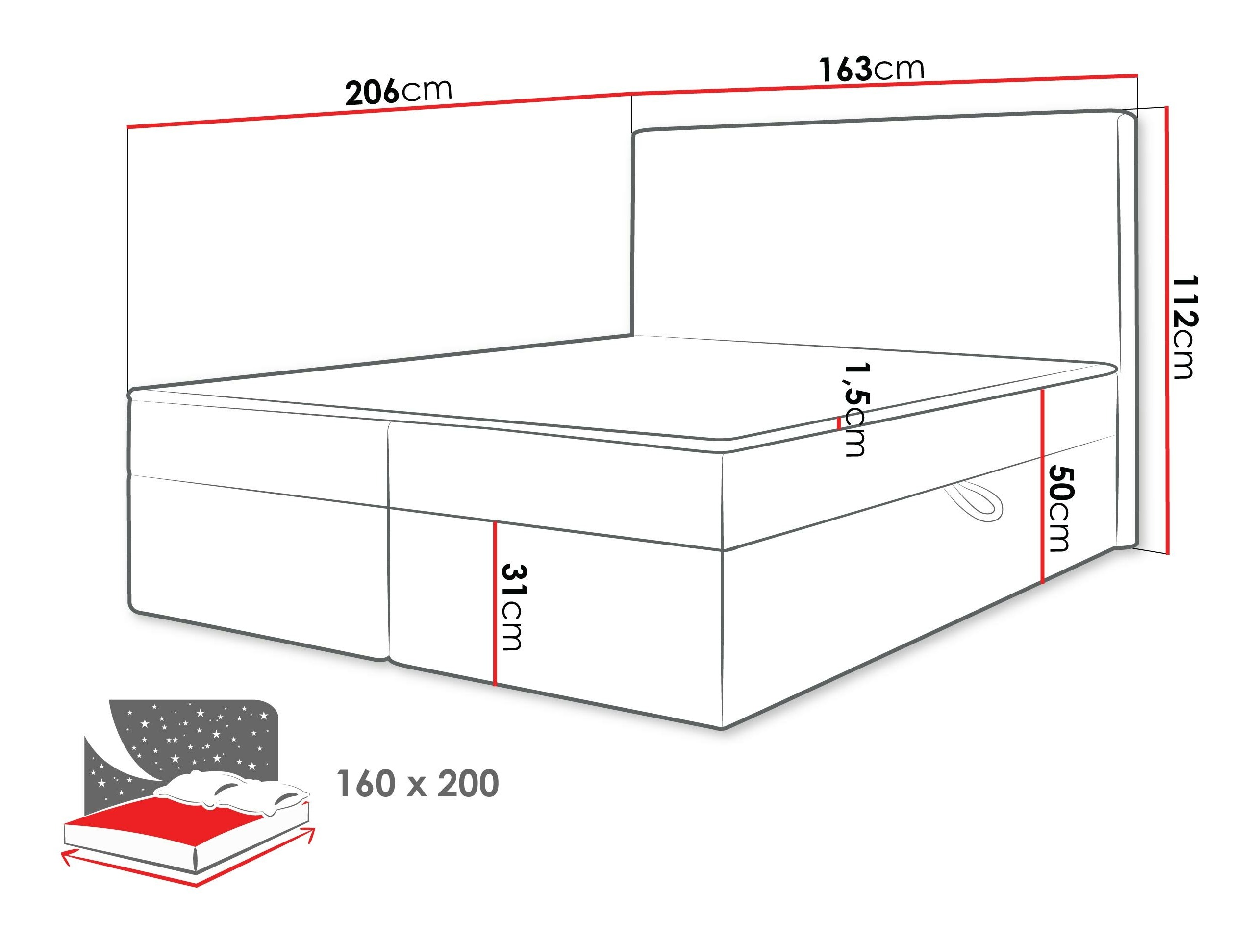 Boxspring krevet Comfivo Arbitas (Ambience 15)