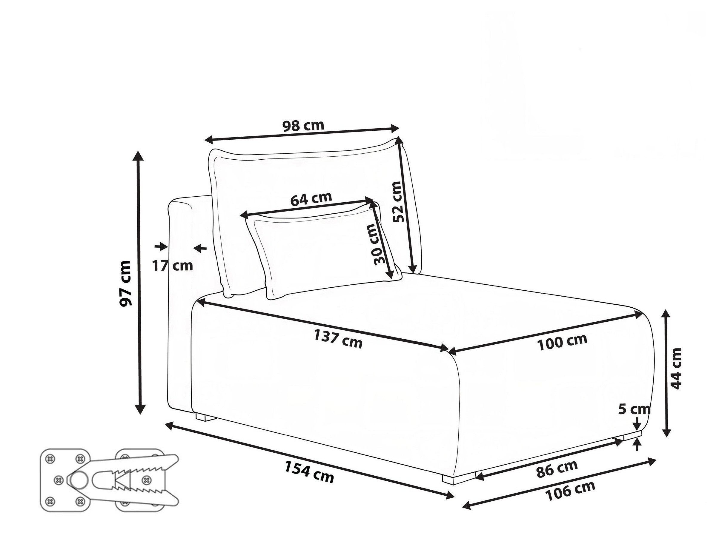 Ležaj Berwyn 3029 (Smeđa)