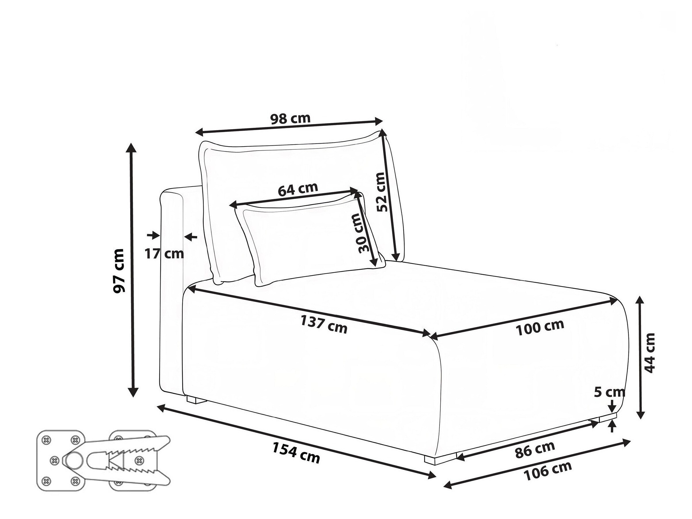 Ležaj Berwyn 3029 (Svijetlo zelena)