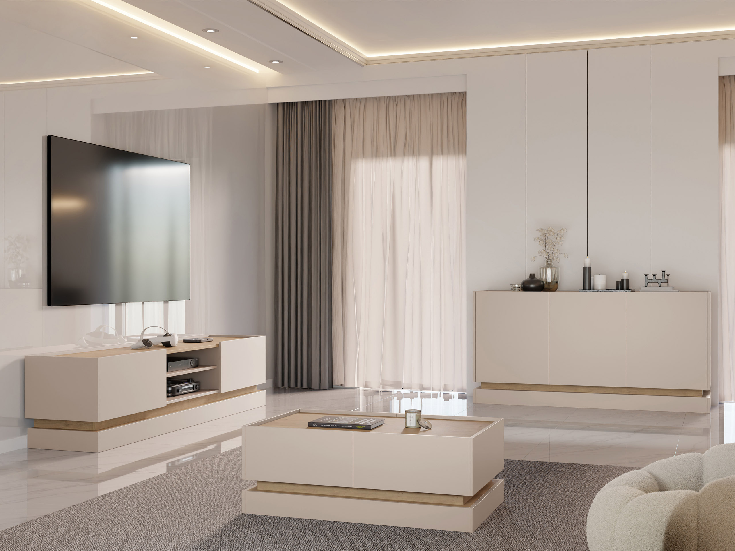 Stolić za kavu Comfivo Tilia (Svijetlo smeđa + Hrast)