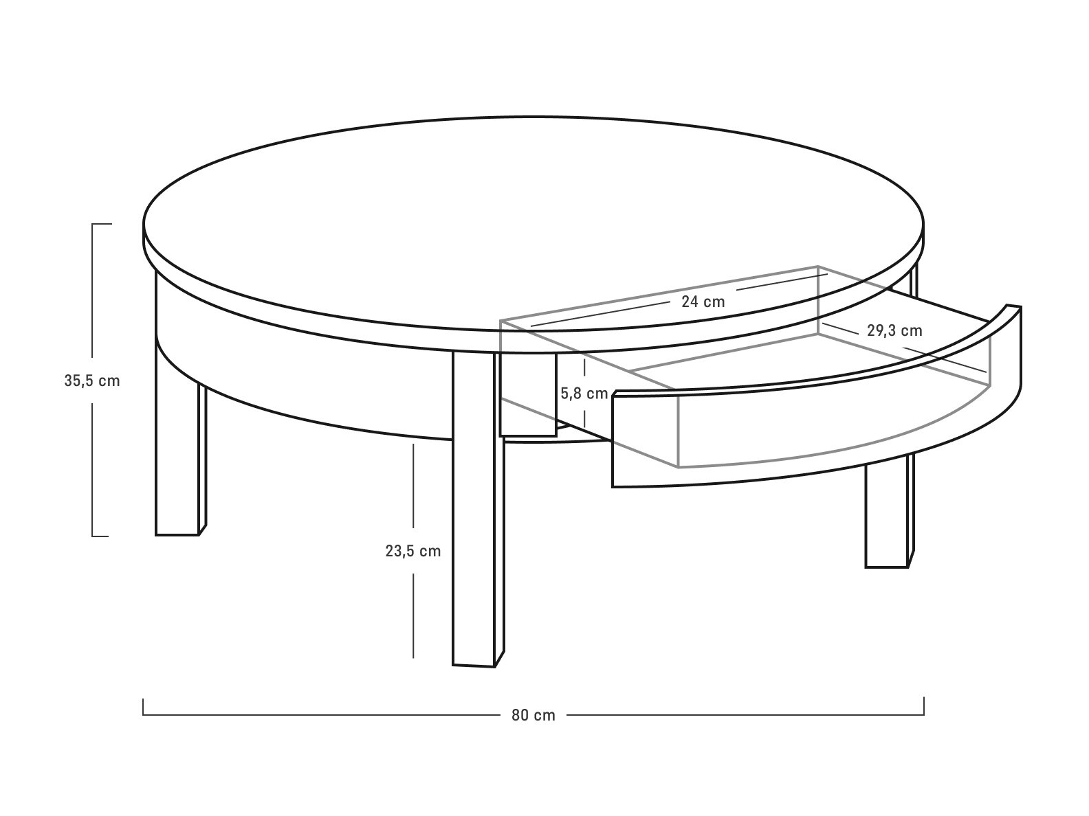 Stolić za kavu Sosero 104 (Hrast)