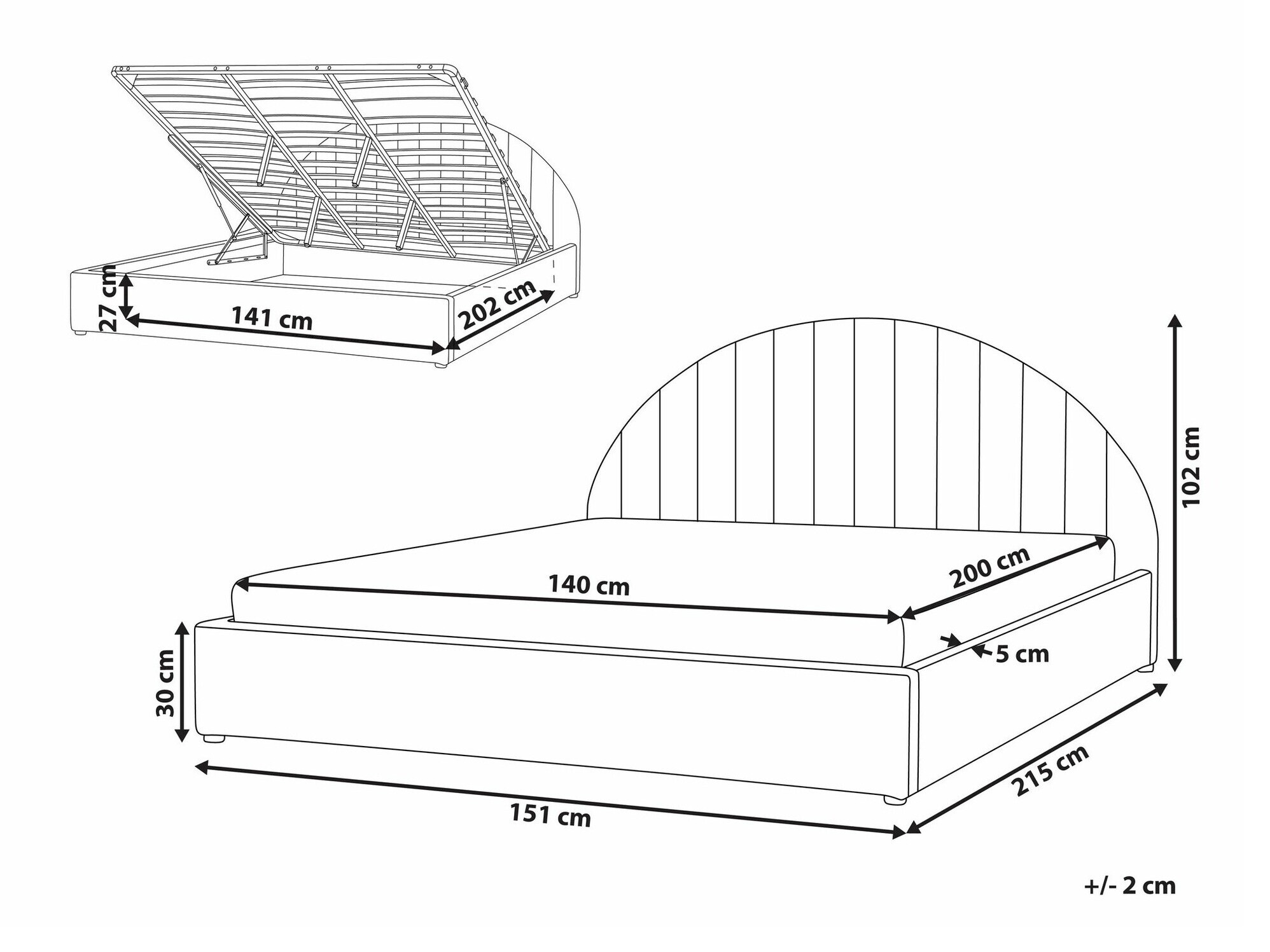 Krevet Berwyn 2220 (Bijela)
