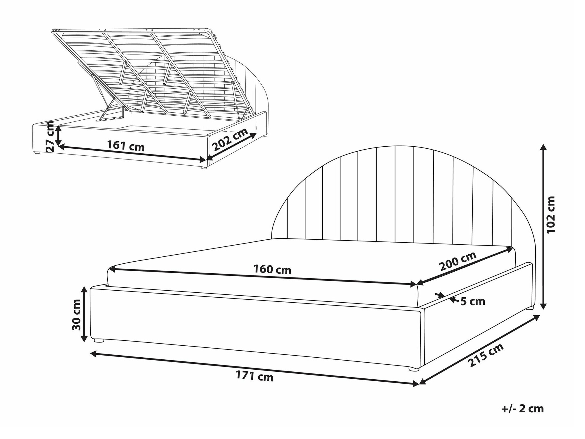 Krevet Berwyn 2220 (Bijela)