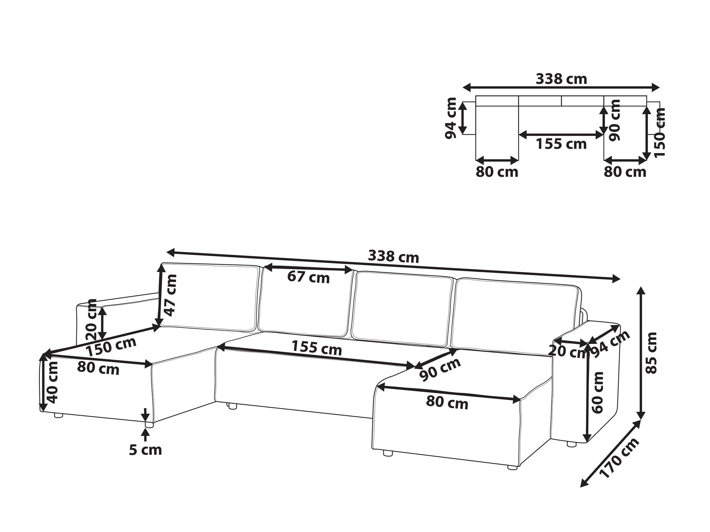 Kutna garnitura Berwyn 3040 (Svijetlo smeđa)