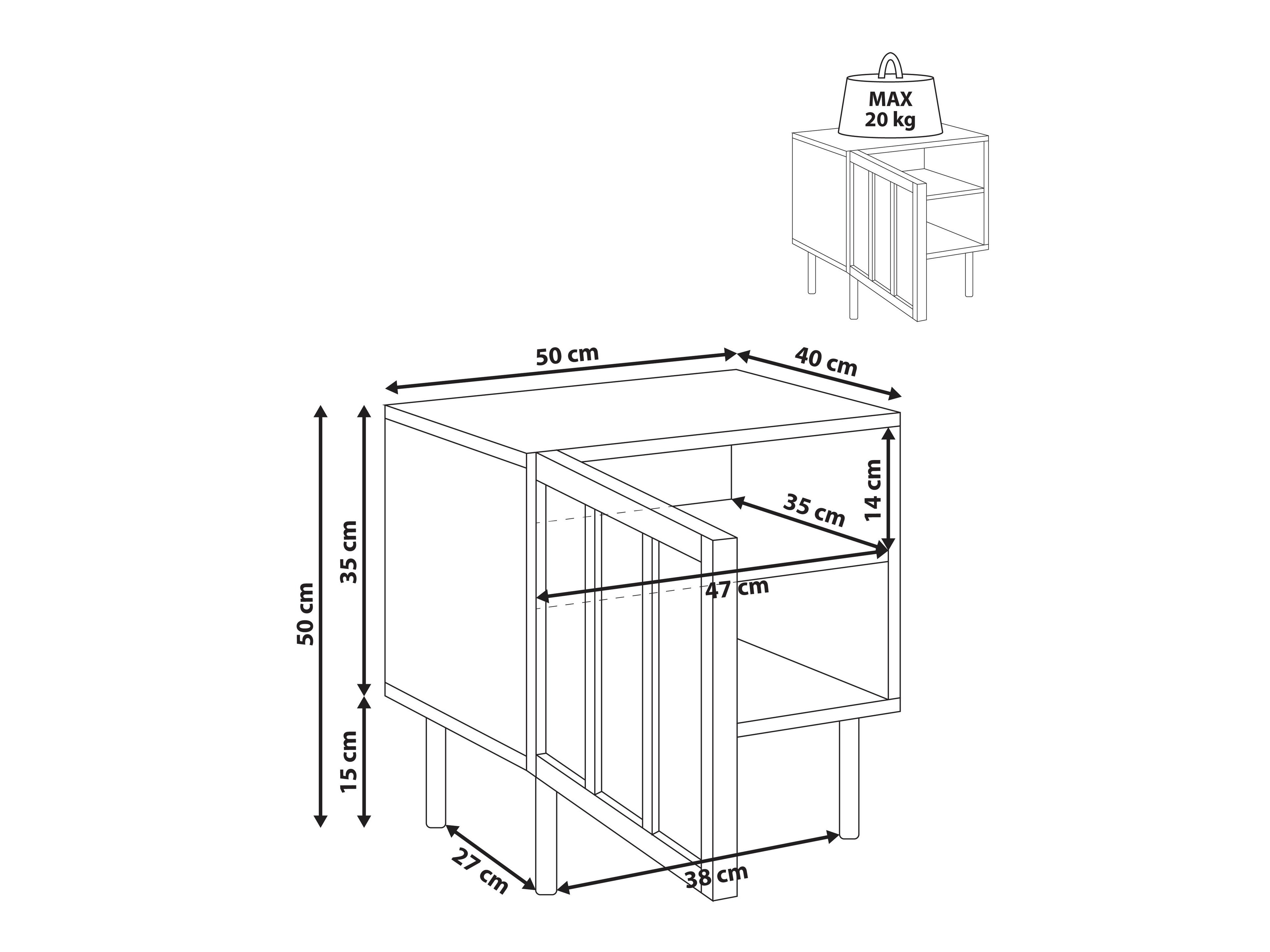 Noćni ormarić Berwyn 3058