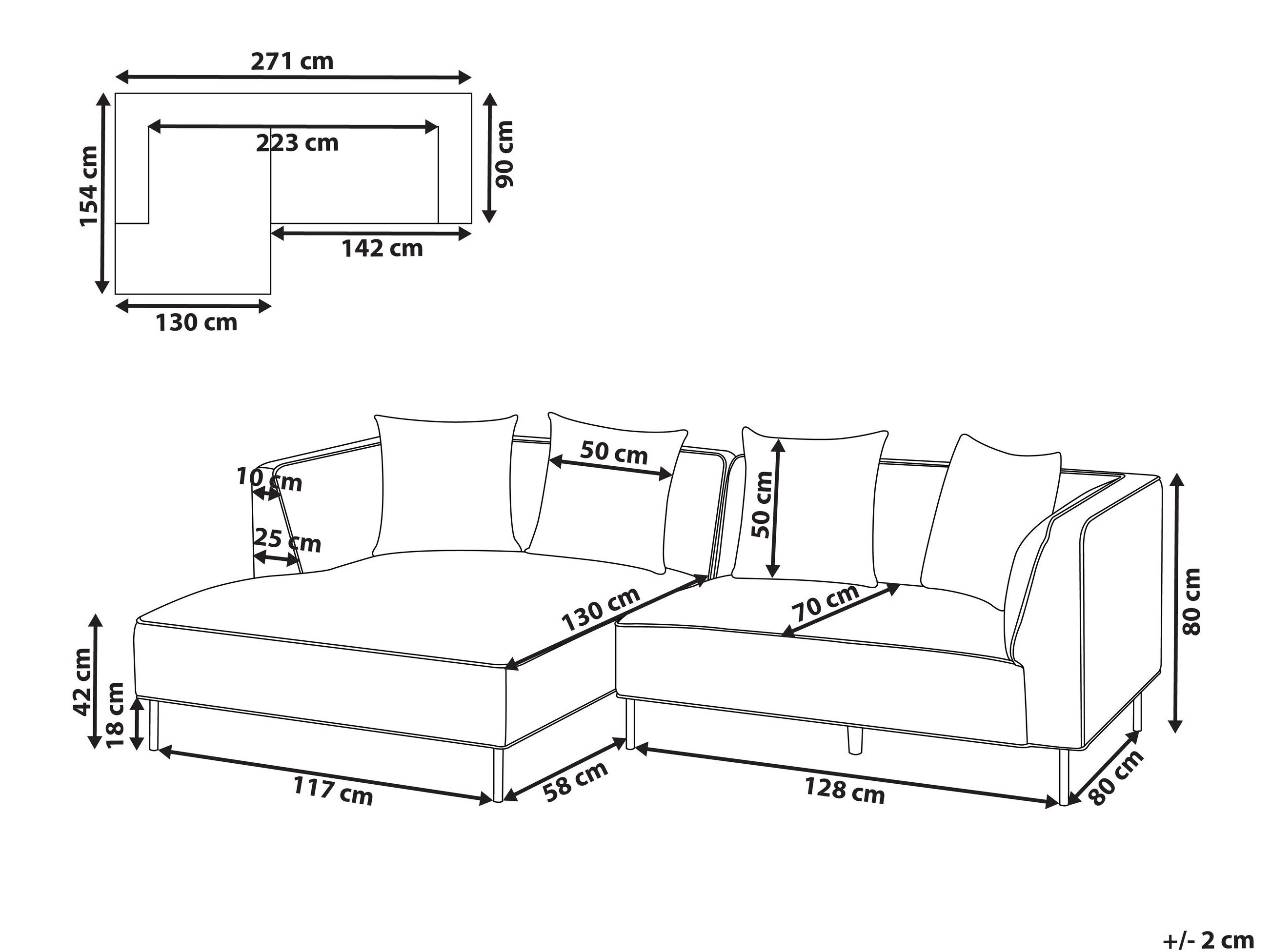 Modularna kutna garnitura Berwyn 3083 (Smeđa)