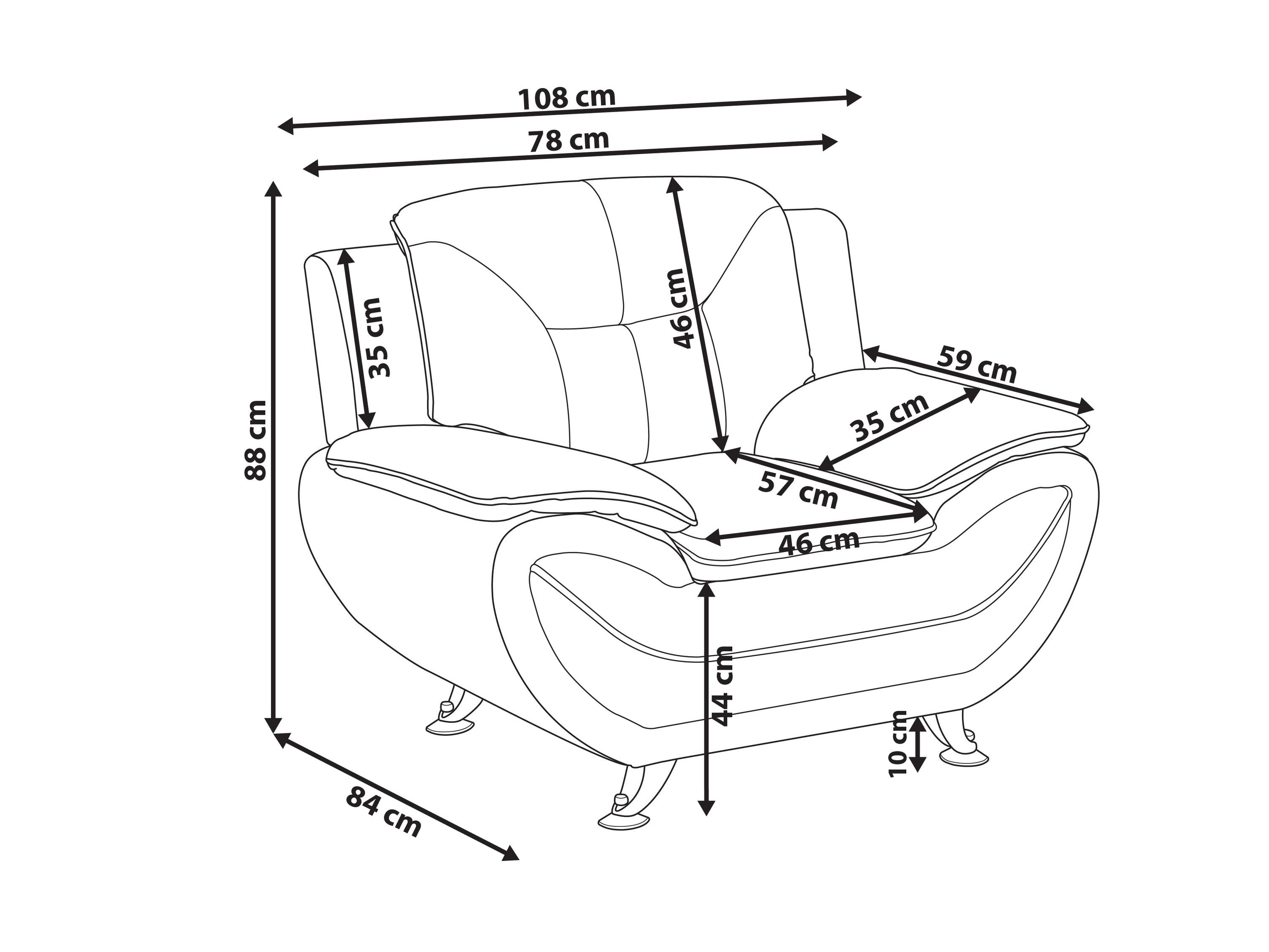 Fotelja Berwyn 1092 (Crna)