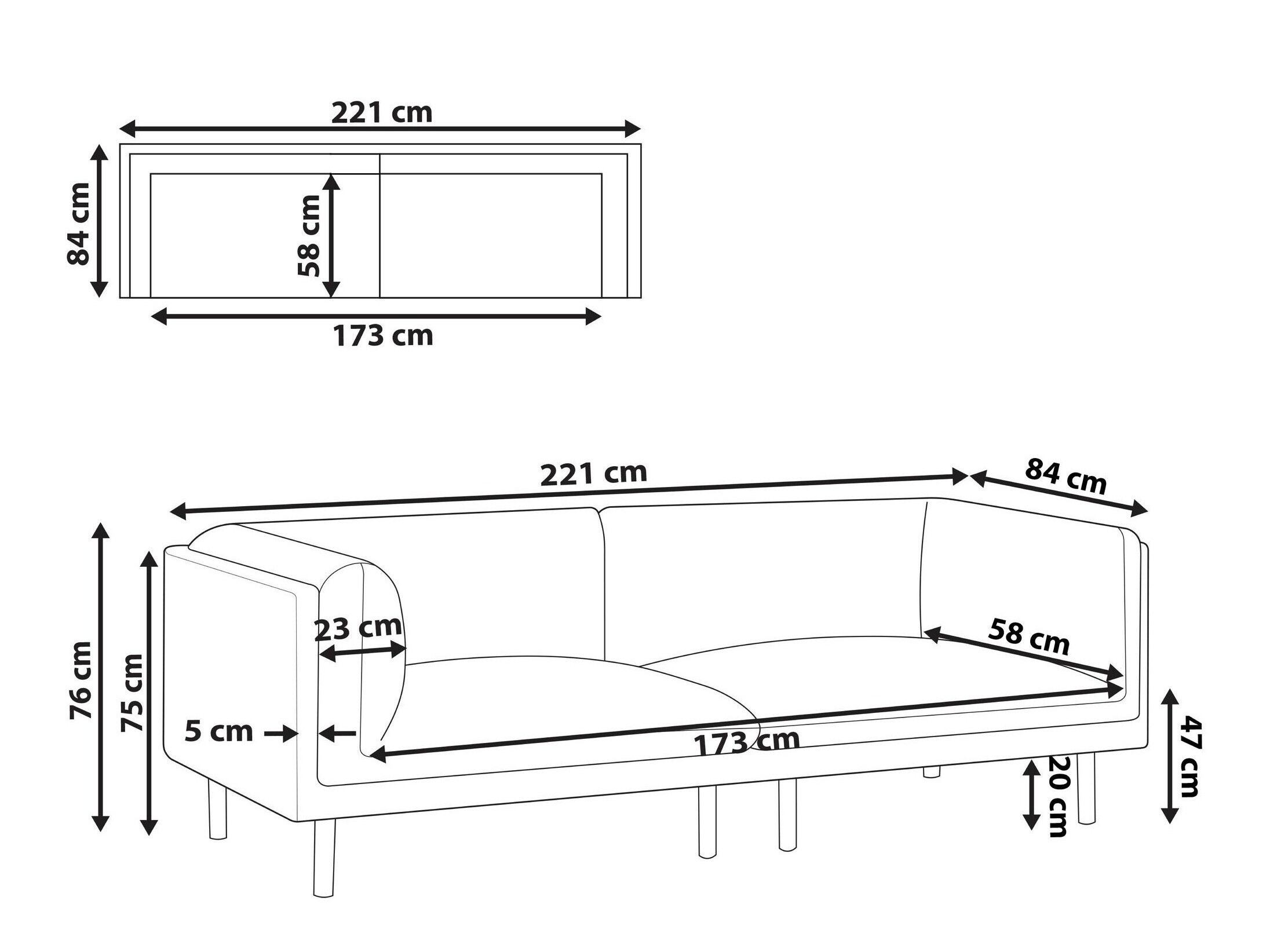 Kauč Berwyn 3082 (Tamno plava)