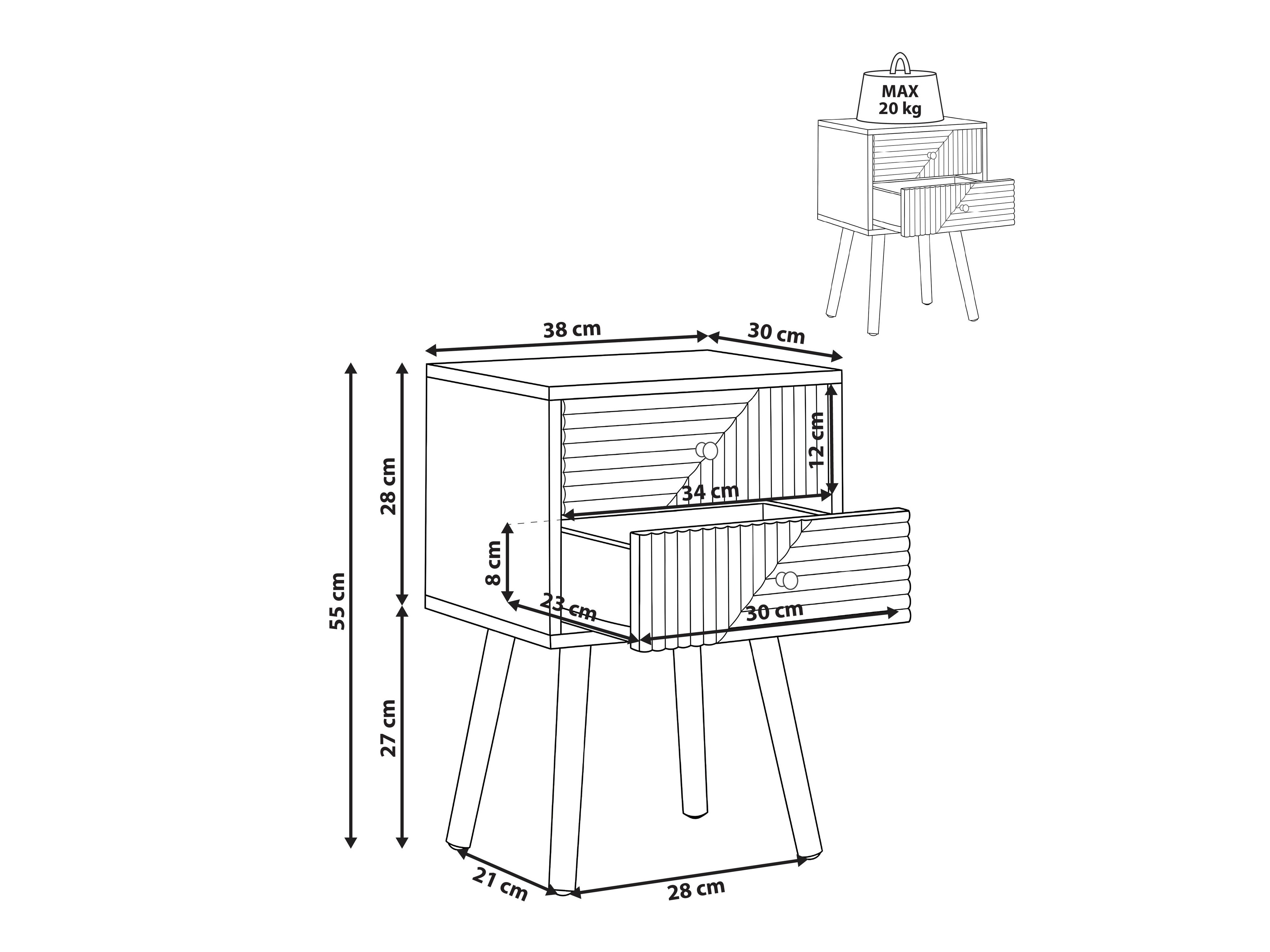 Noćni ormarić Fivnole 100