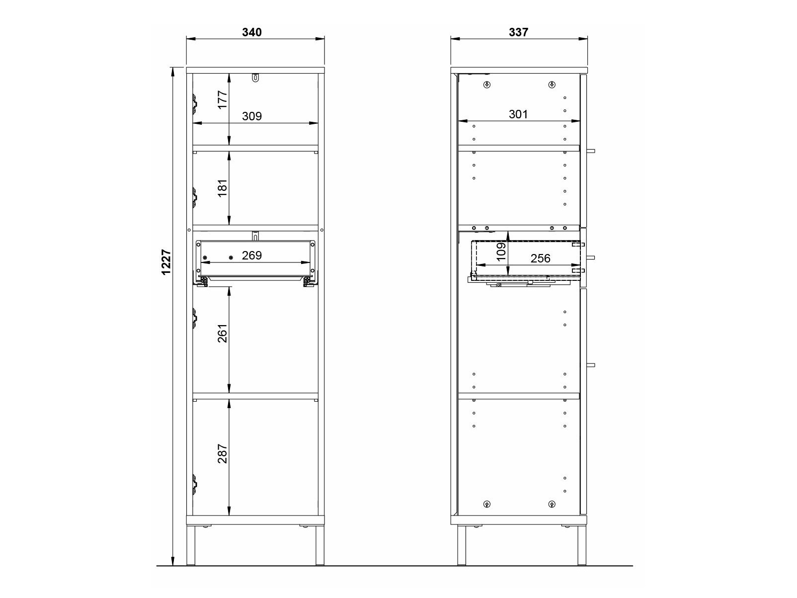 Samostojeći kupaonski ormarić Ruvlevu 101 (Grafit + Navarra hrast)
