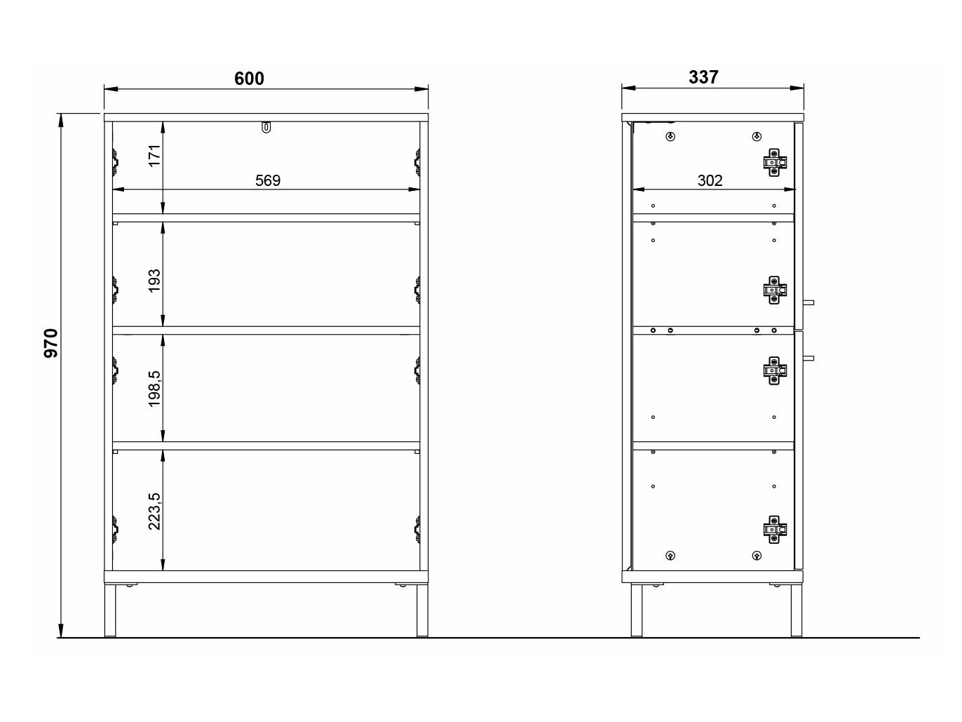 Samostojeći kupaonski ormarić Ruvlevu 102 (Grafit + Navarra hrast)
