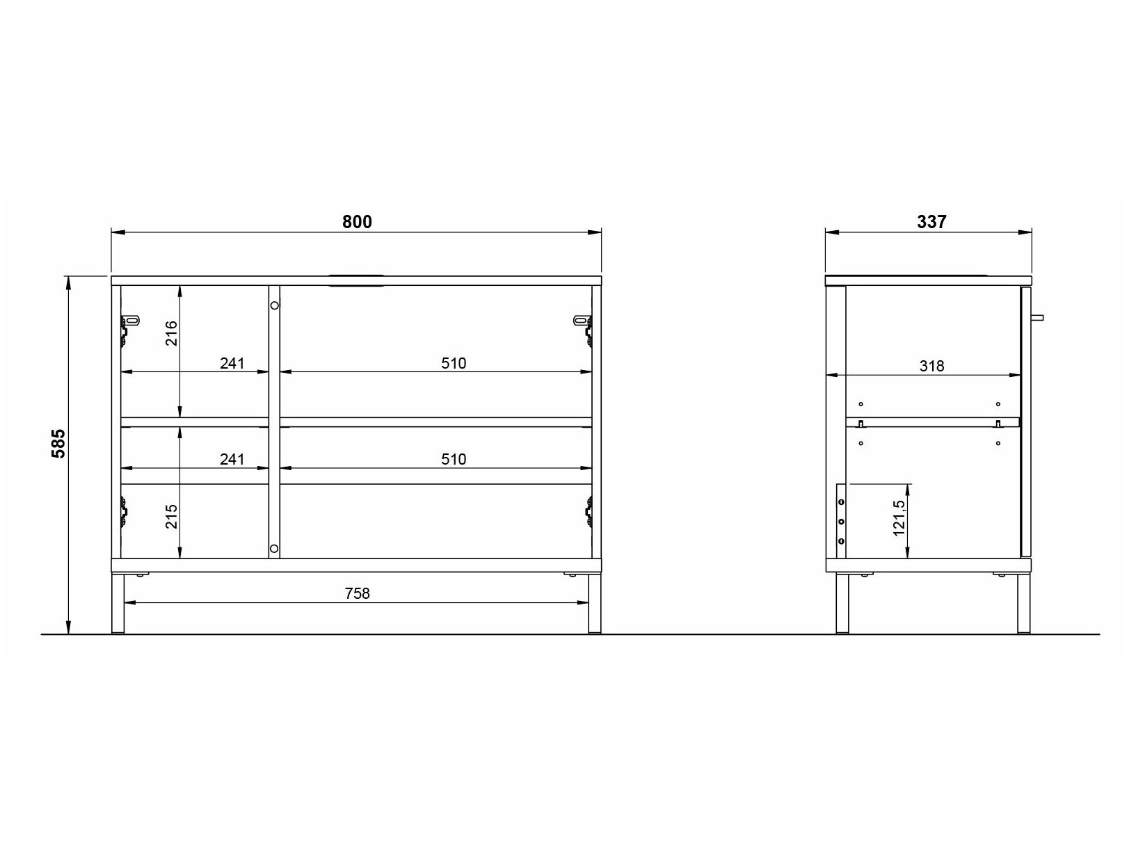 Samostojeći kupaonski ormarić za umivaonik Ruvlevu 100 (Grafit + Navarra hrast)