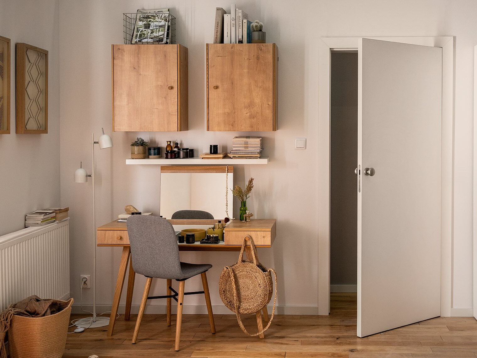 Toaletni stolić Ruvruvi 100 (Bijela + Hrast)