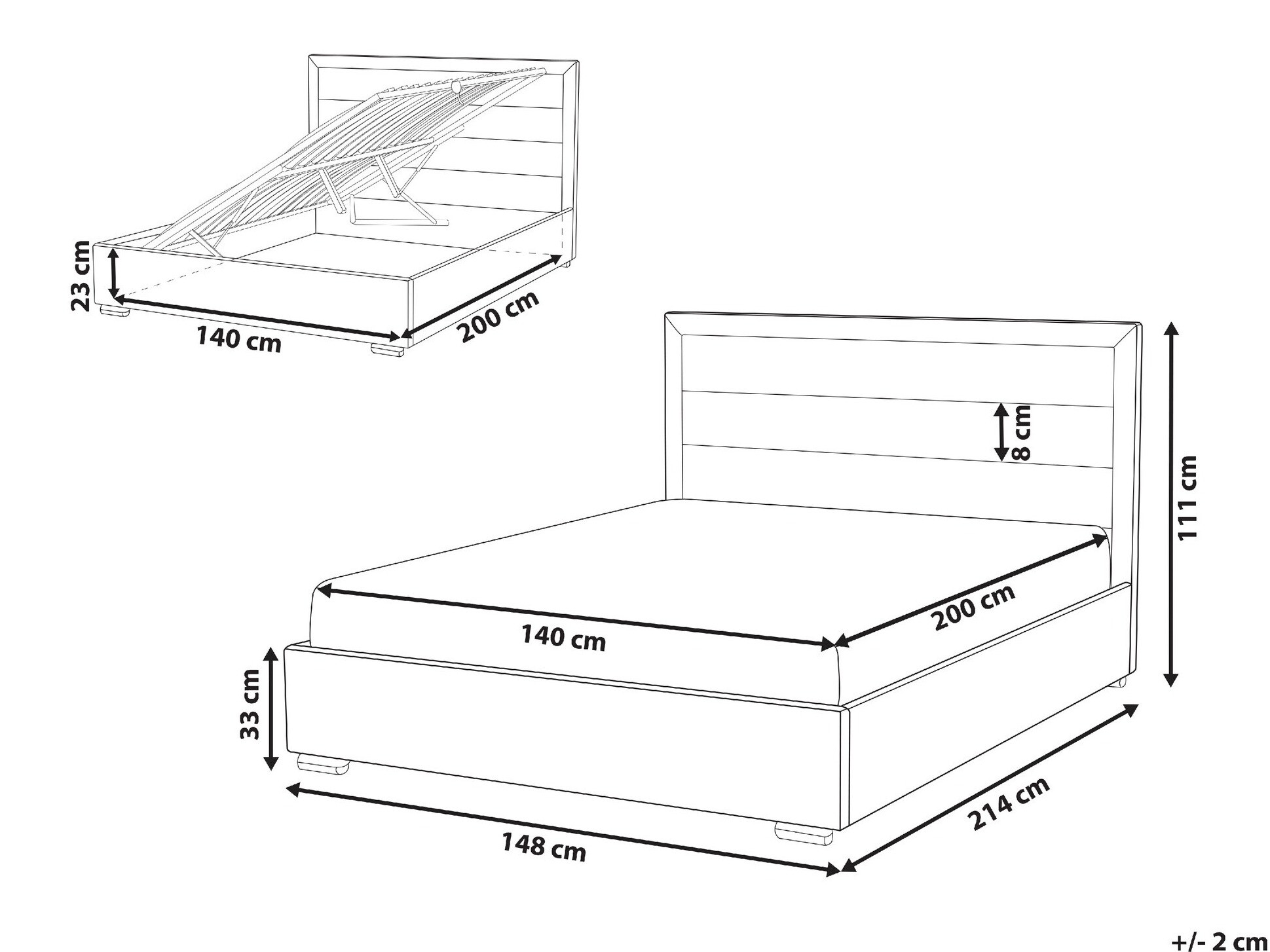 Krevet Berwyn 1218 (Tamno siva)