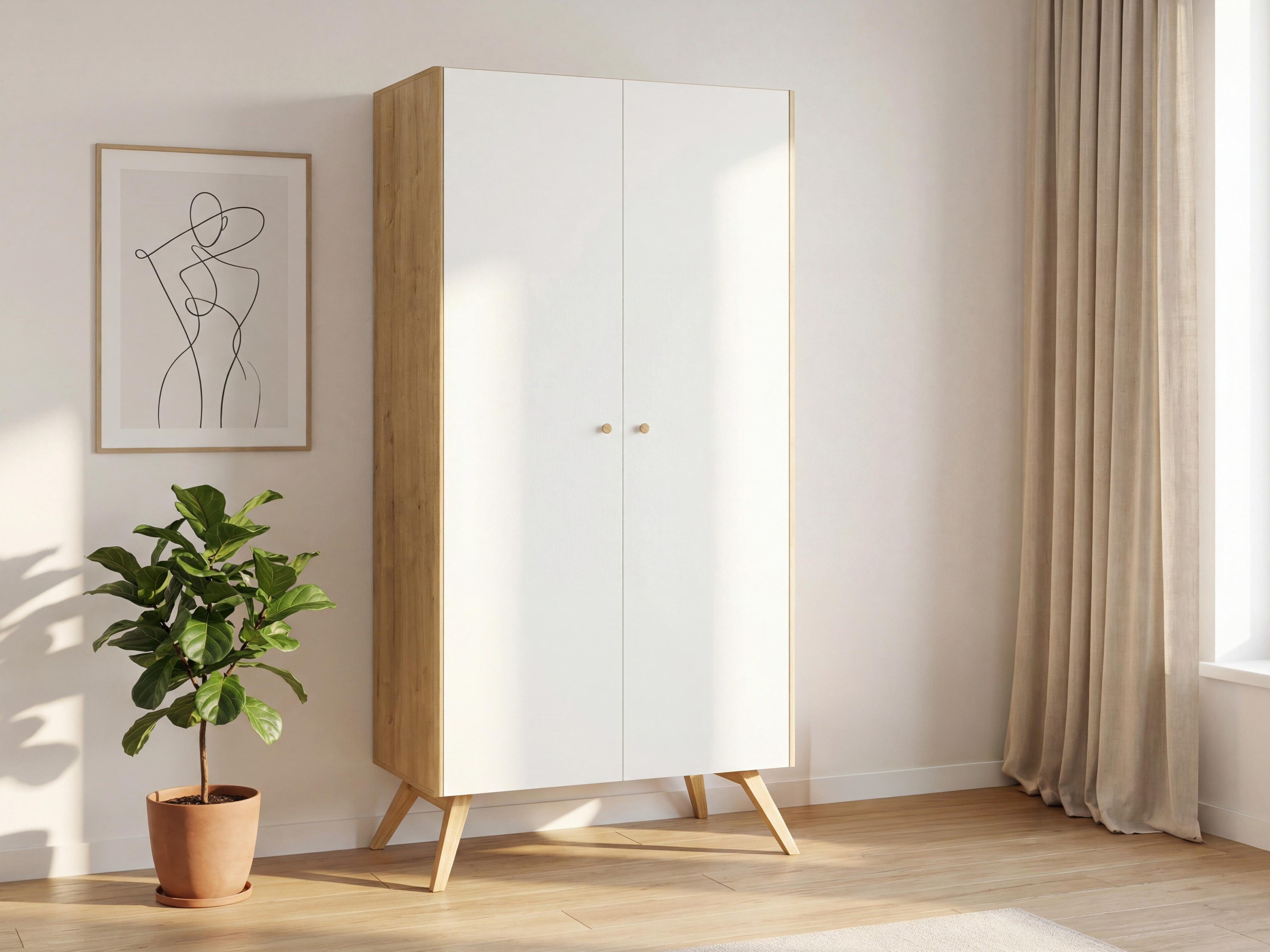 Ormar Ruvruvi 101 (Bijela + Hrast)