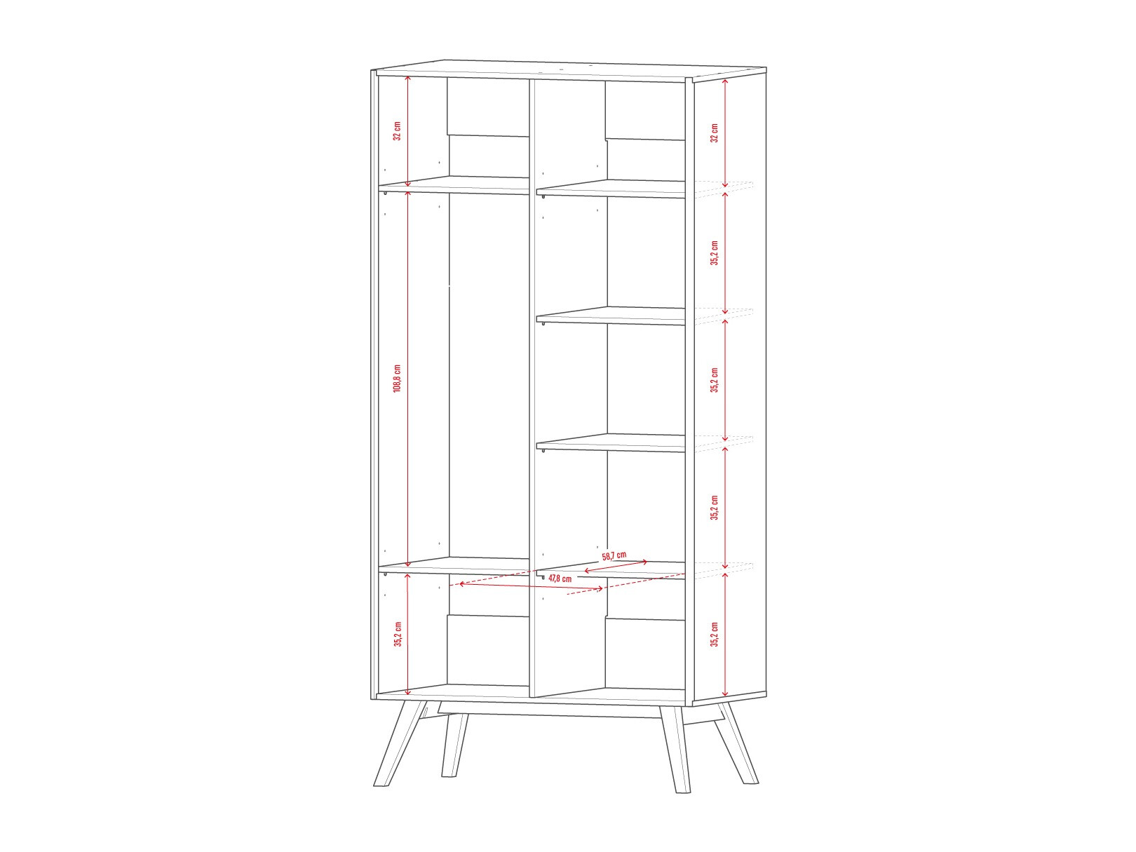 Ormar Ruvruvi 101 (Bijela + Hrast)