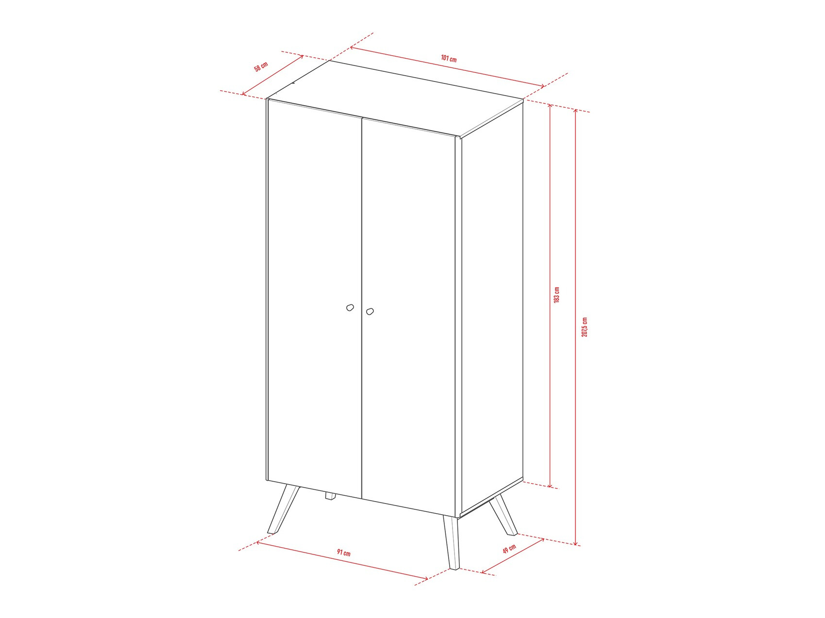 Ormar Ruvruvi 101 (Bijela + Hrast)