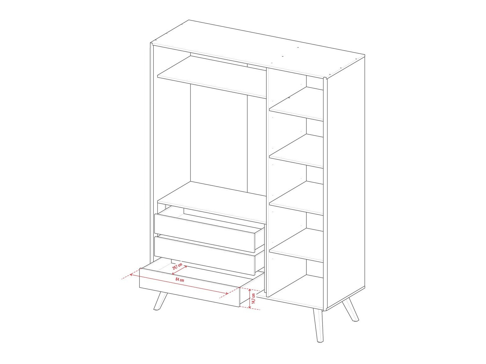 Ormar Ruvruvi 102 (Bijela + Hrast)