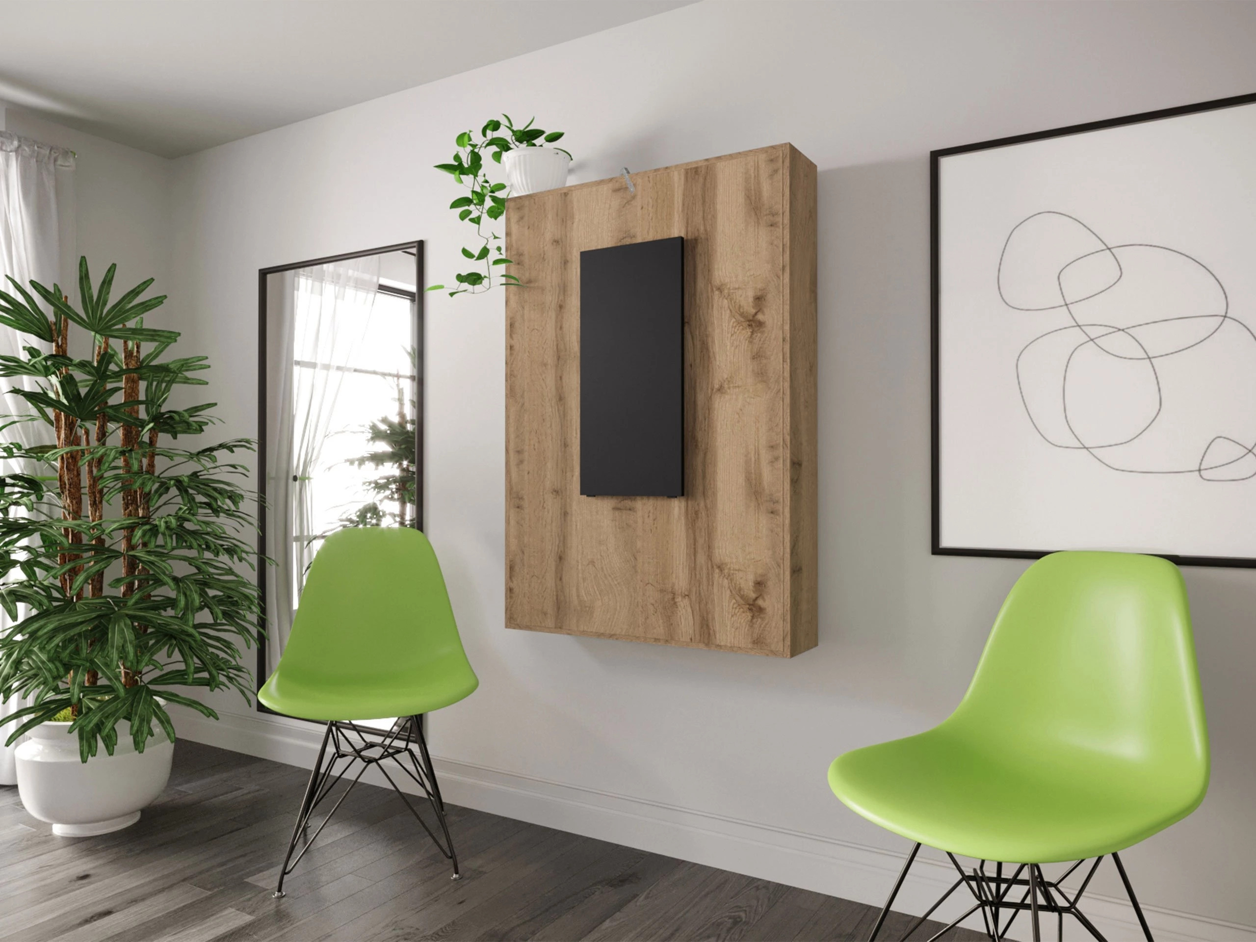 Sklopivi stol Hartford 428 (Crna + Hrast Wotan)