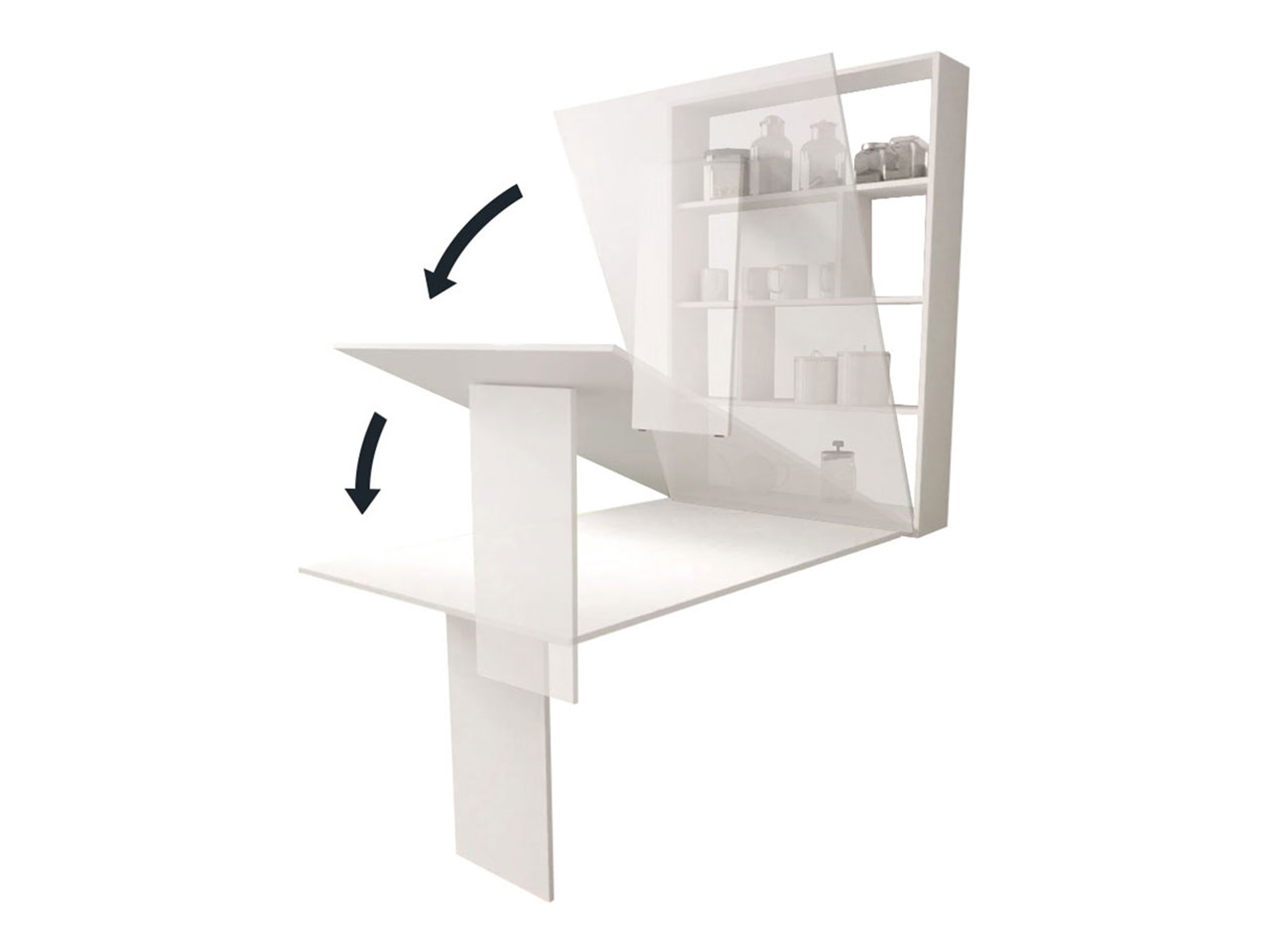 Sklopivi stol Pinis III (Crna + Boja betona)