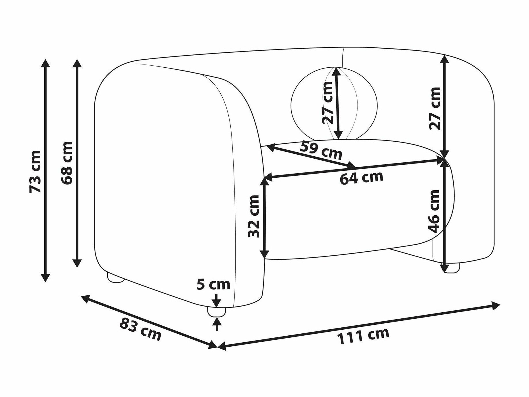 Fotelja Veselme 100 (Bijela)