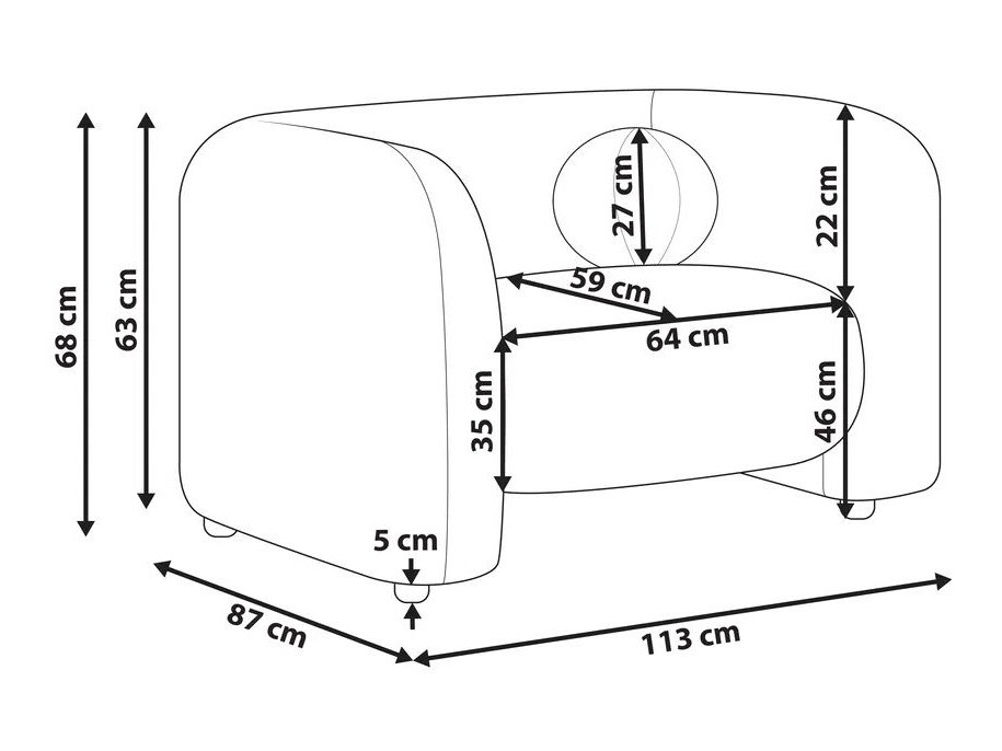 Fotelja Veselme 100 (Crna)