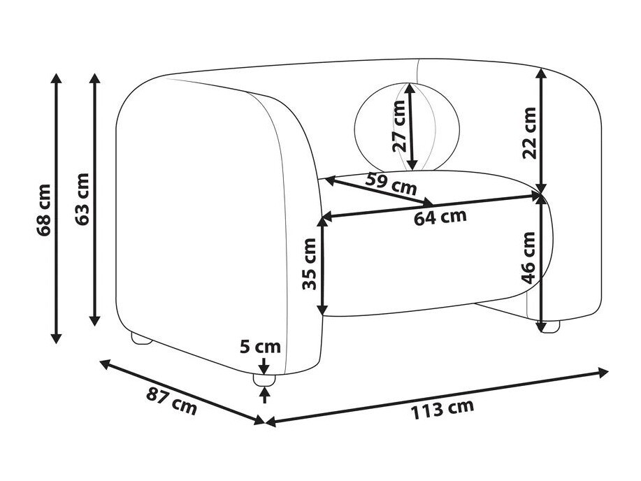 Fotelja Veselme 100 (Tamno smeđa)
