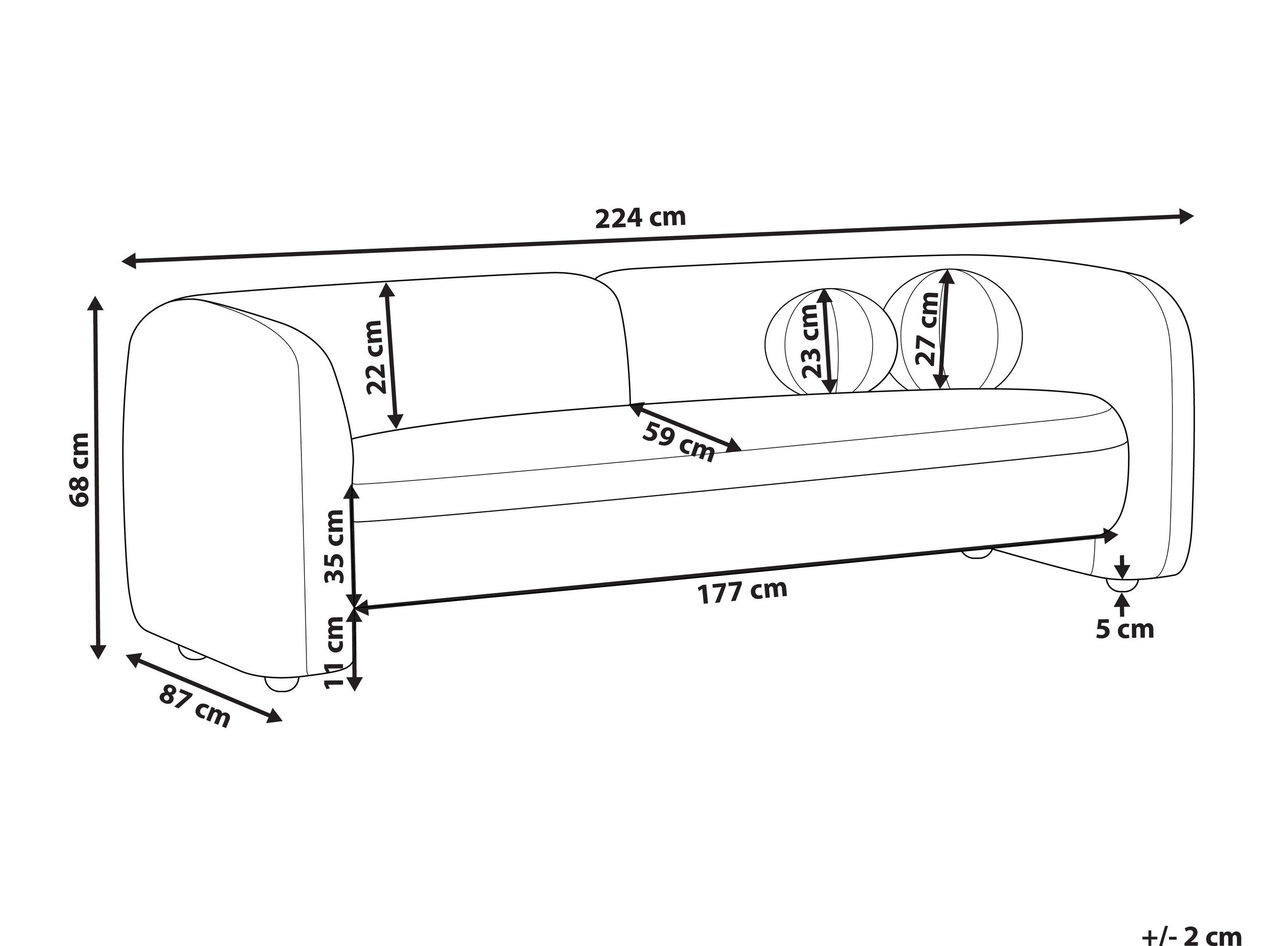 Kauč Veselme 103 (Tamno smeđa)