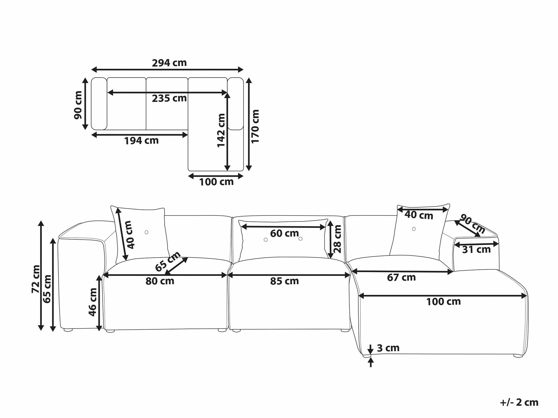 Kutna garnitura Berwyn 1311 (Tamno siva)