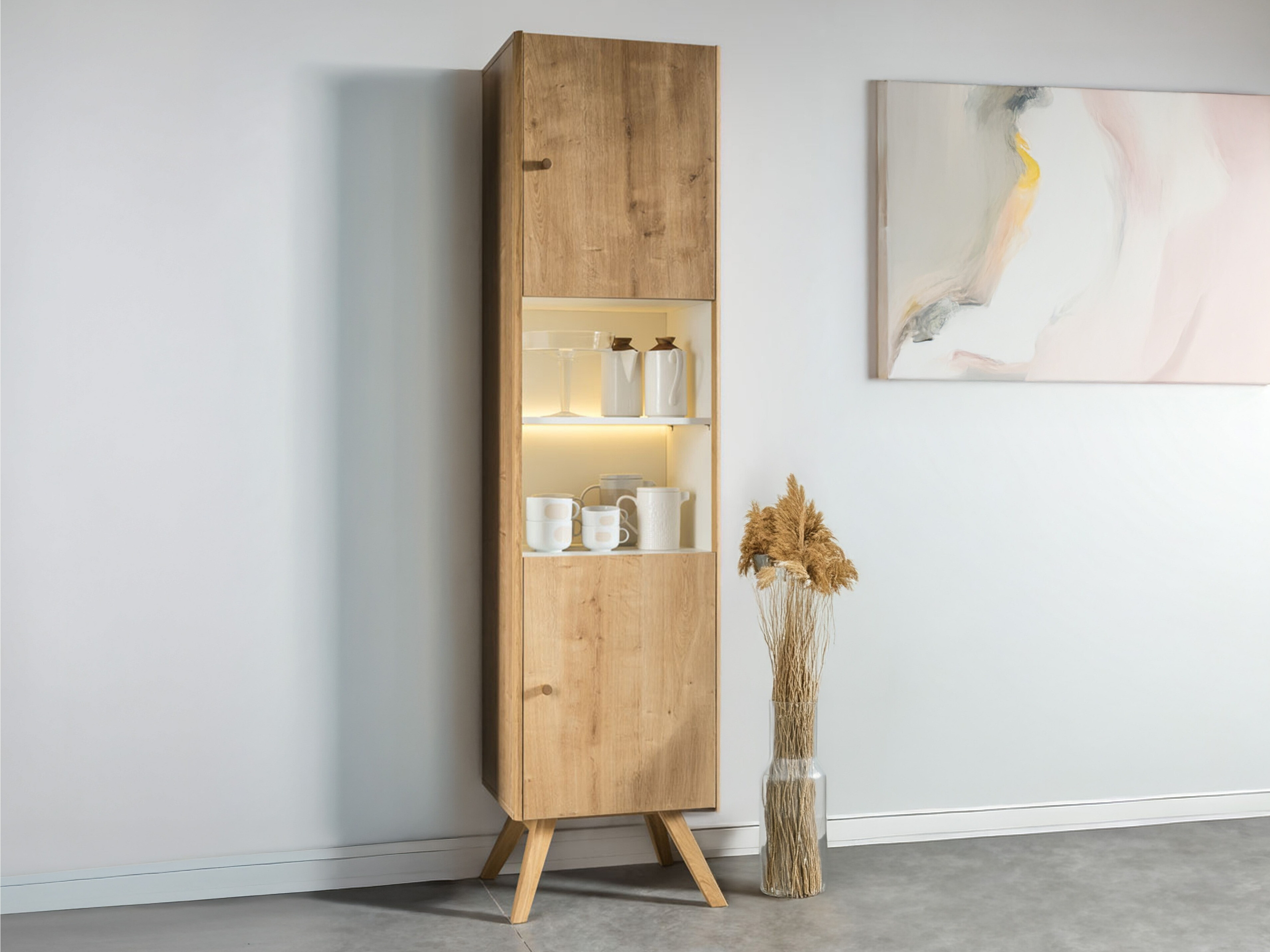 Polica Ruvruvi 106 (Bijela + Hrast)