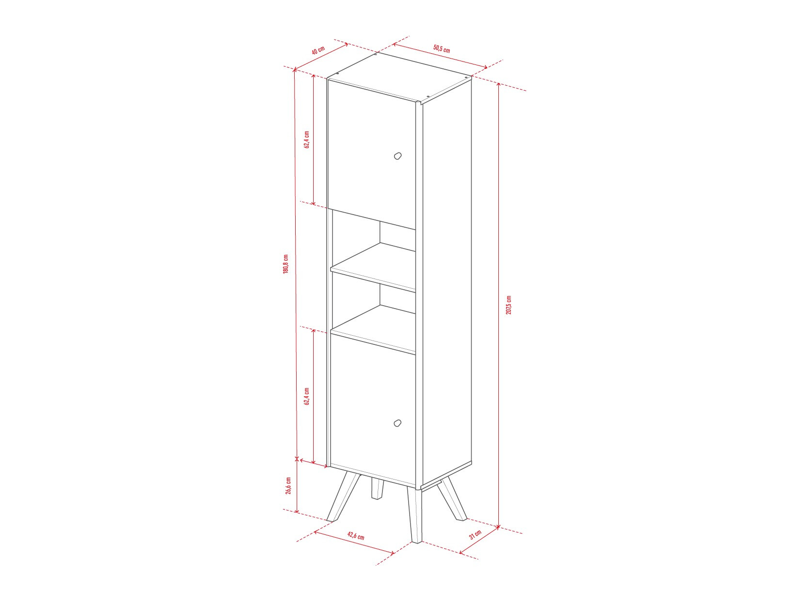 Polica Ruvruvi 106 (Bijela + Hrast)