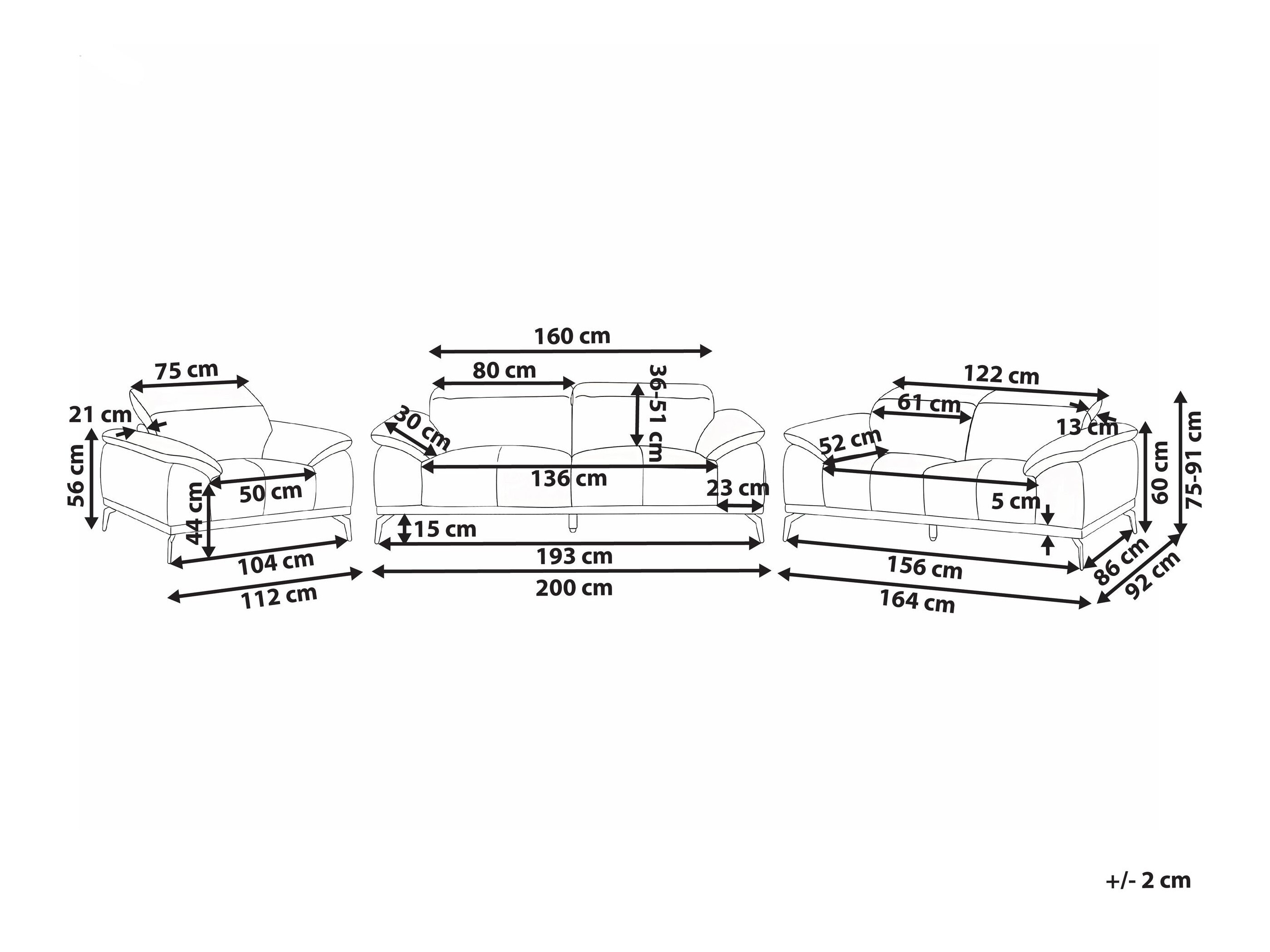 Tapecirani namještaj Berwyn 3127 (Crna)