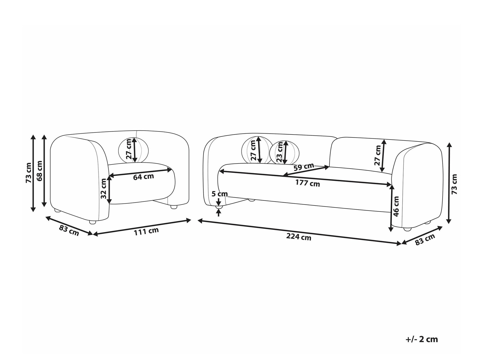 Tapecirani namještaj Veselme 104 (Bijela)