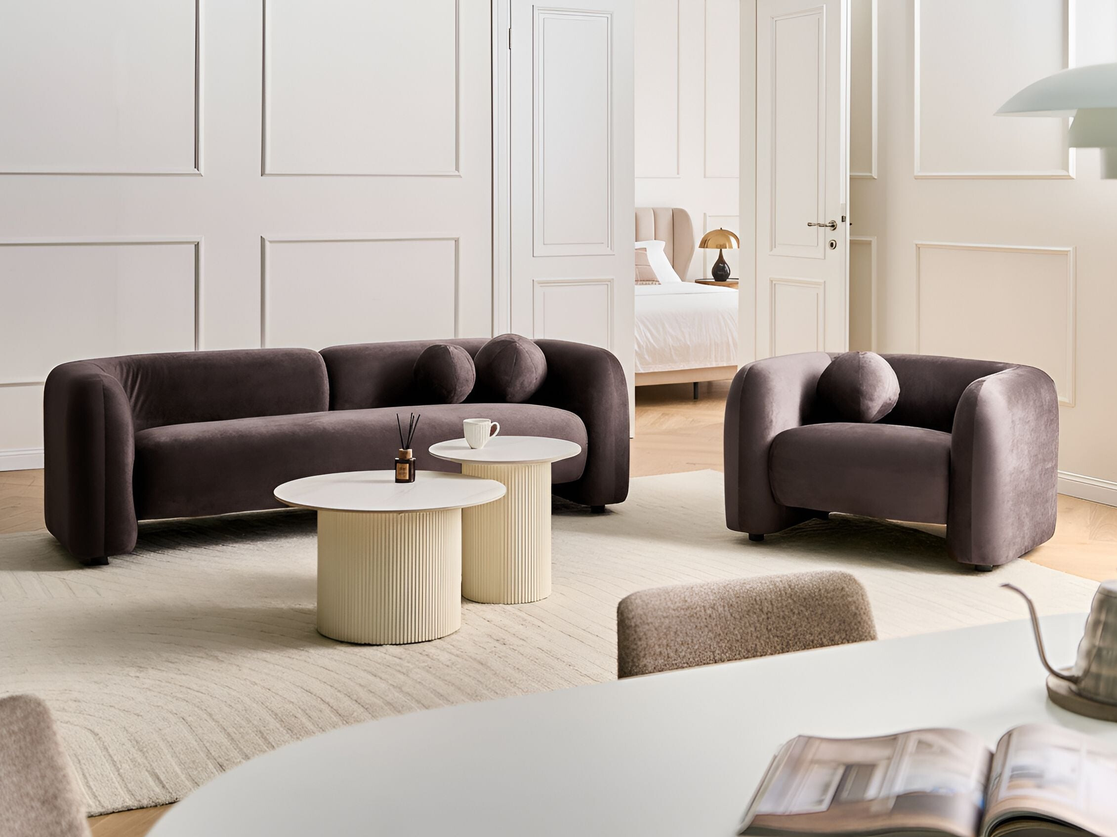 Tapecirani namještaj Veselme 104 (Tamno smeđa)