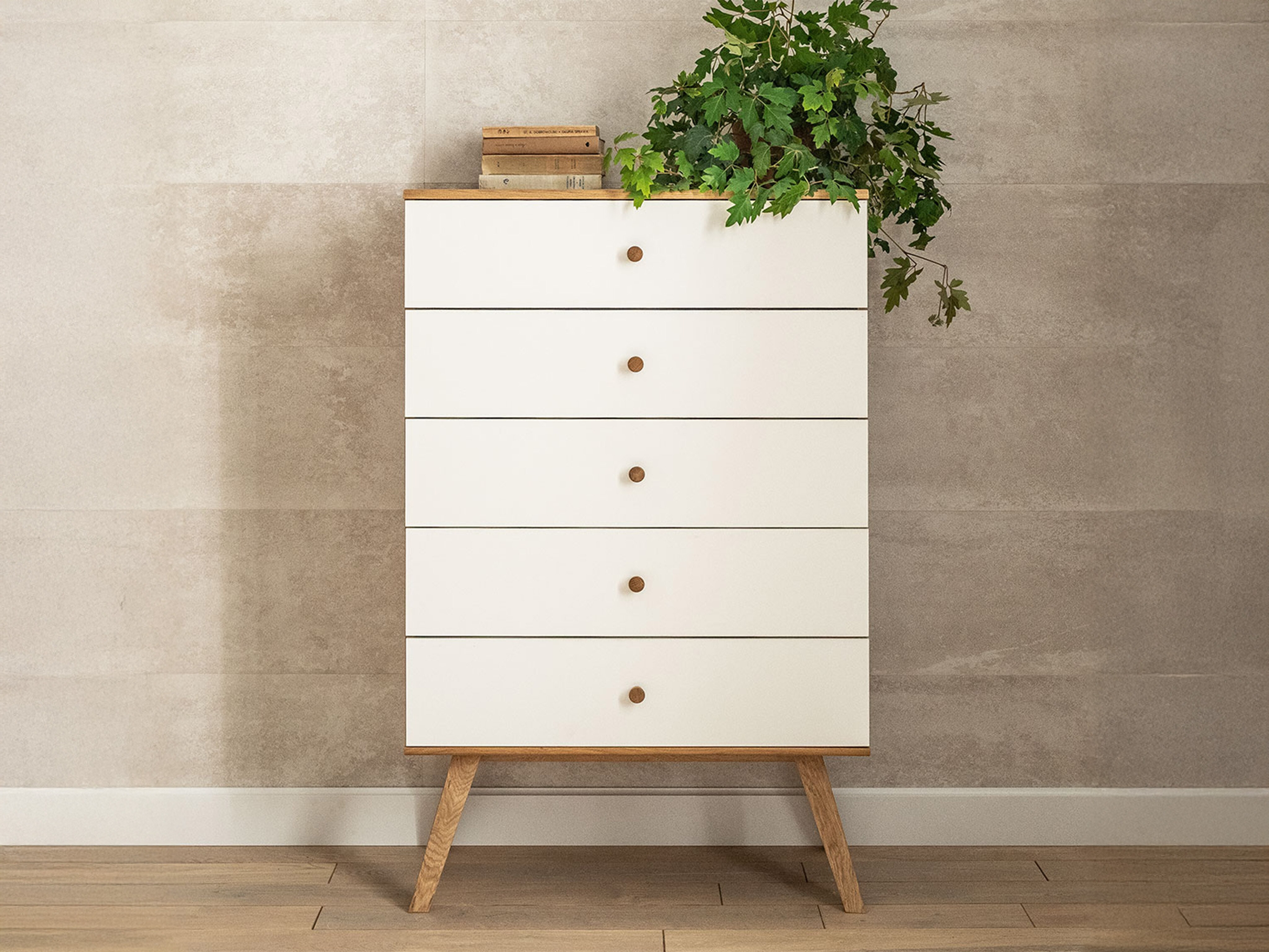 Komoda Ruvruvi 111 (Bijela + Hrast)
