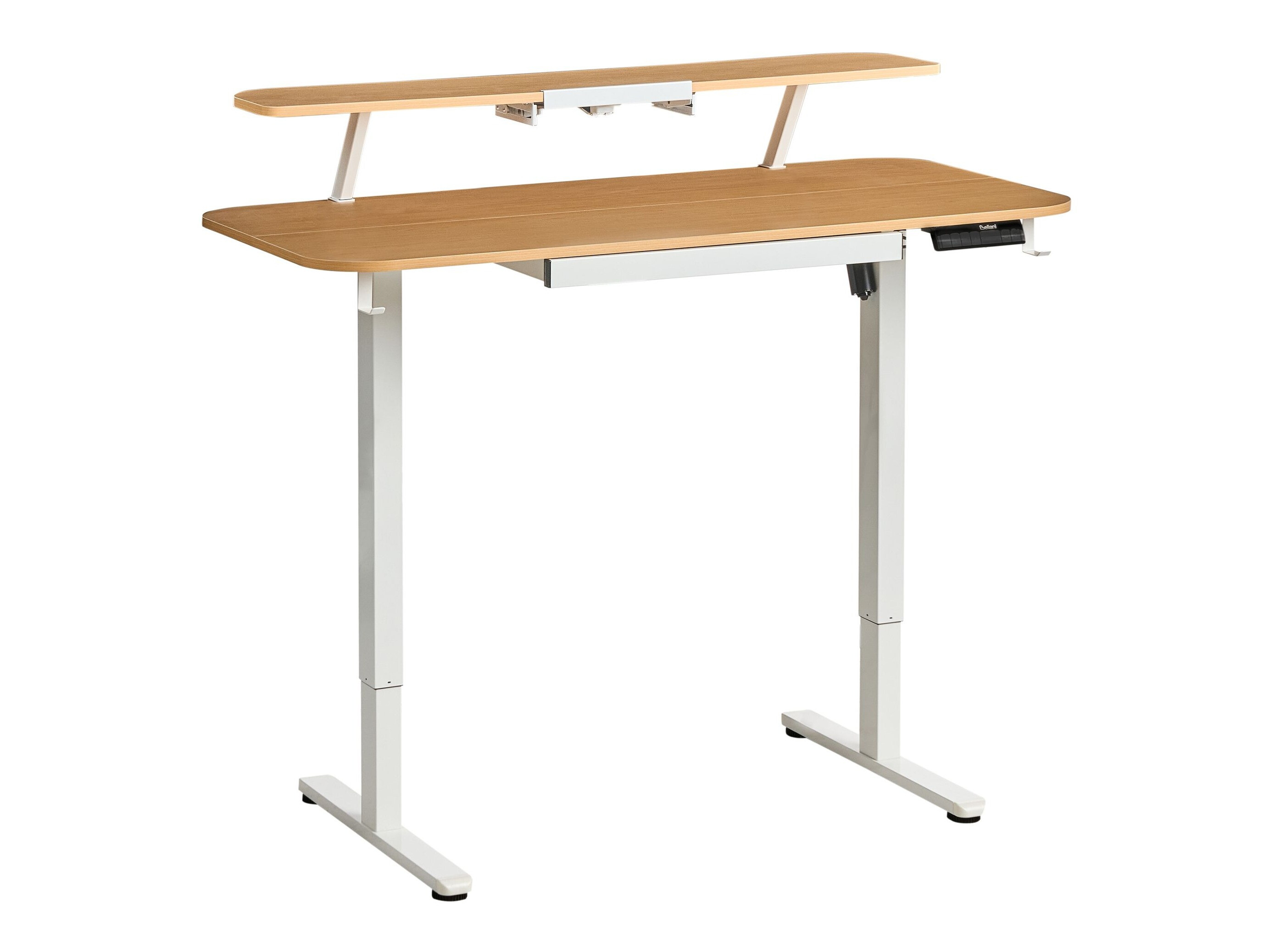 Radni stol podesiv po visini Berwyn 3128 (Bijela + Svijetlo drvo)