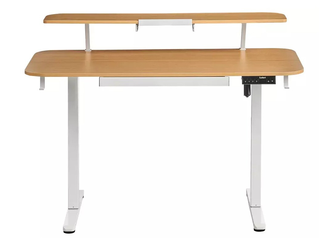 Radni stol podesiv po visini Berwyn 3128 (Bijela + Svijetlo drvo)