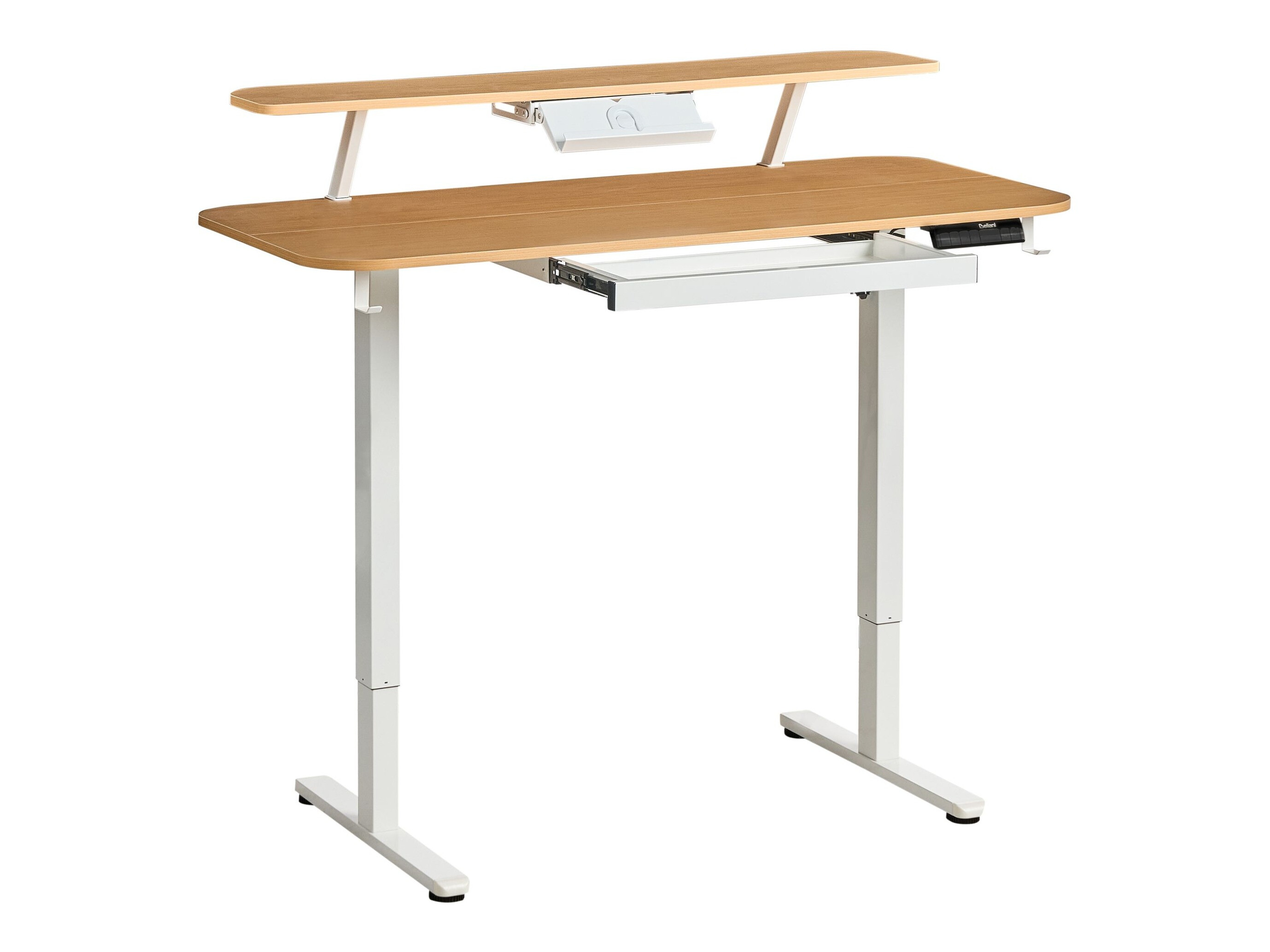 Radni stol podesiv po visini Berwyn 3128 (Bijela + Svijetlo drvo)