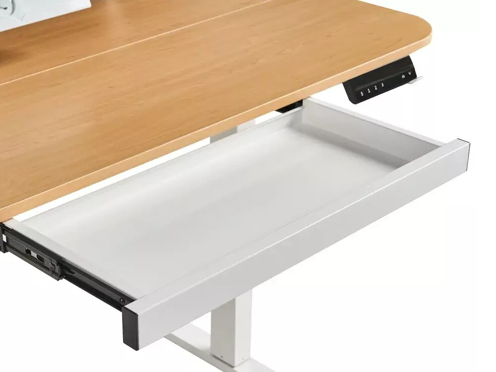 Radni stol podesiv po visini Berwyn 3128 (Bijela + Svijetlo drvo)