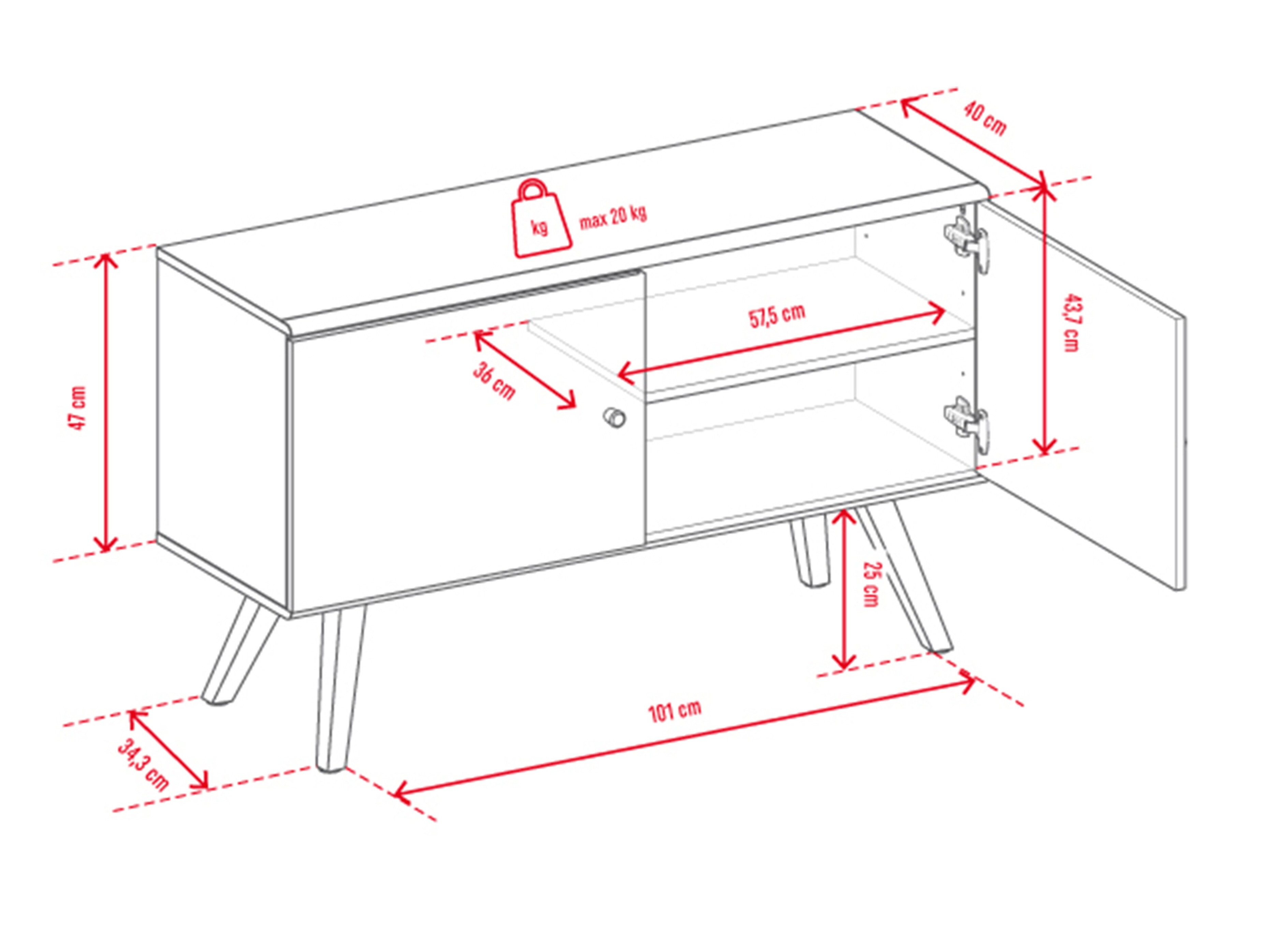 TV stol Ruvruvi 108 (Hrast)