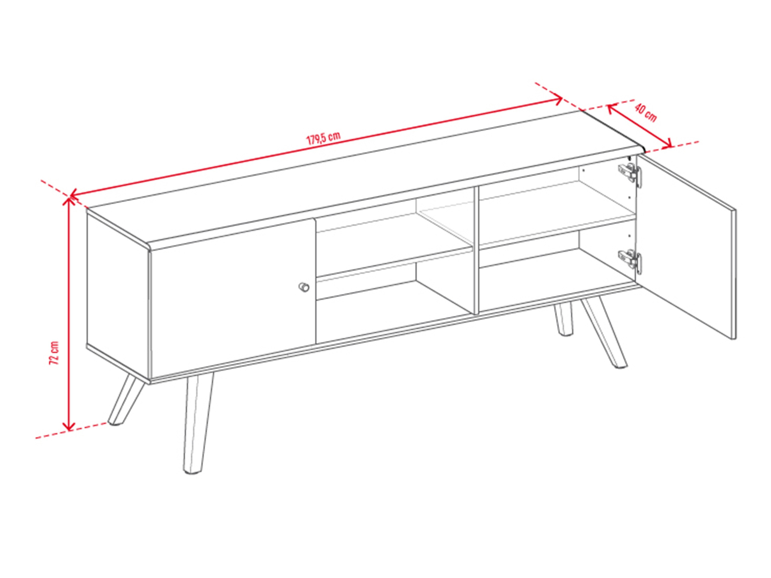 TV stol Ruvruvi 109 (Bijela + Hrast)
