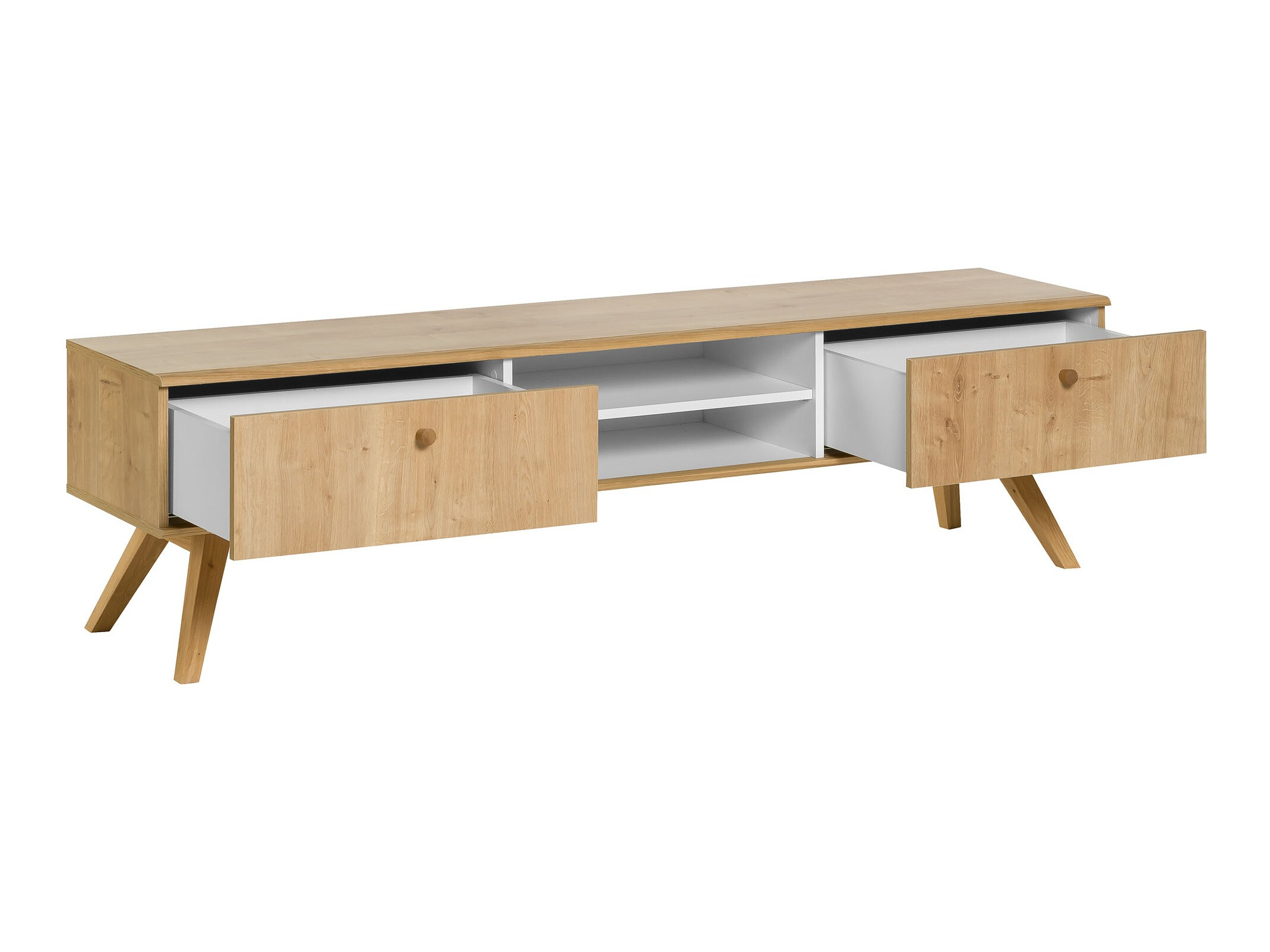 TV stol Ruvruvi 112 (Bijela + Hrast)