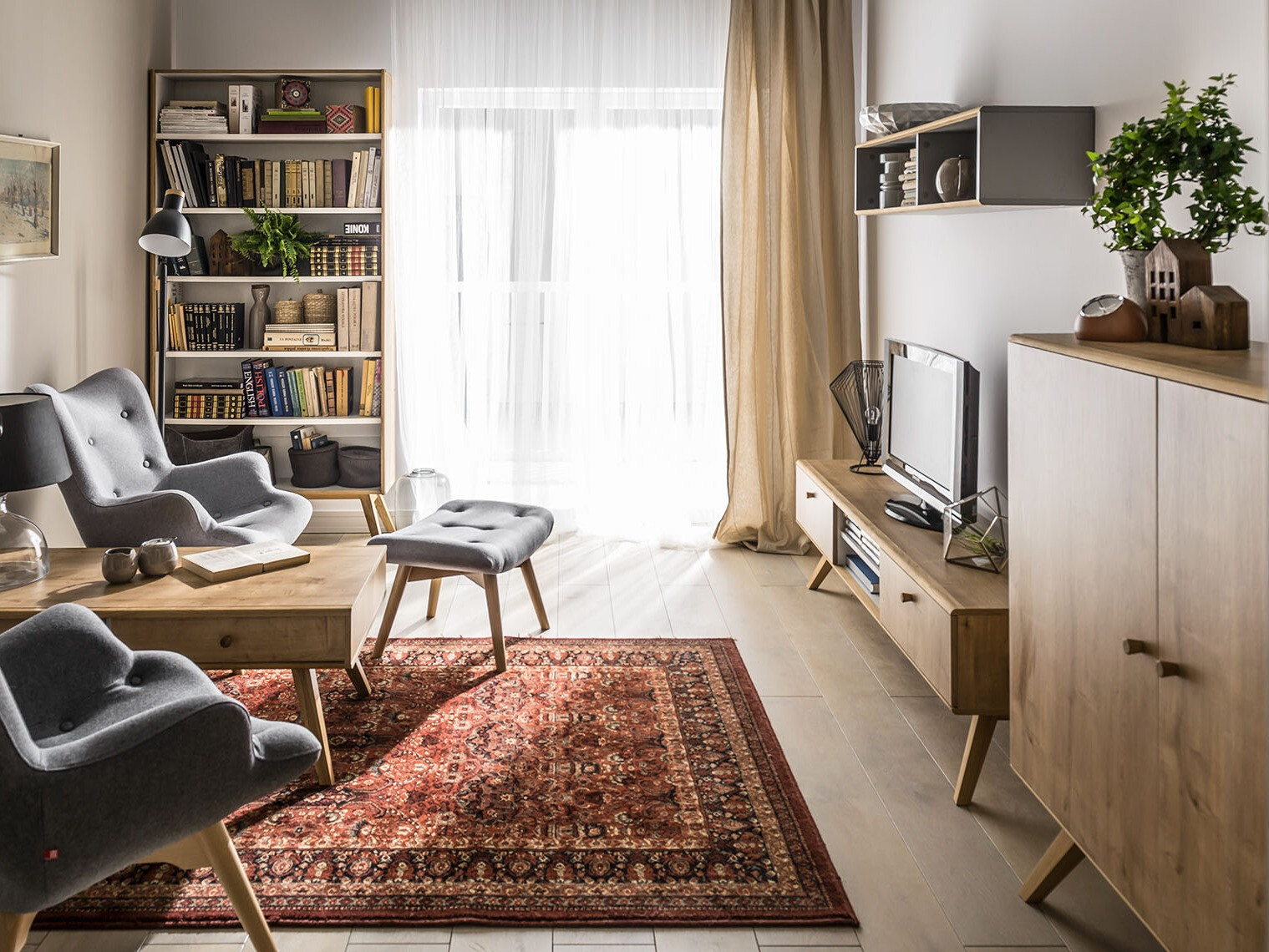 TV stol Ruvruvi 112 (Bijela + Hrast)