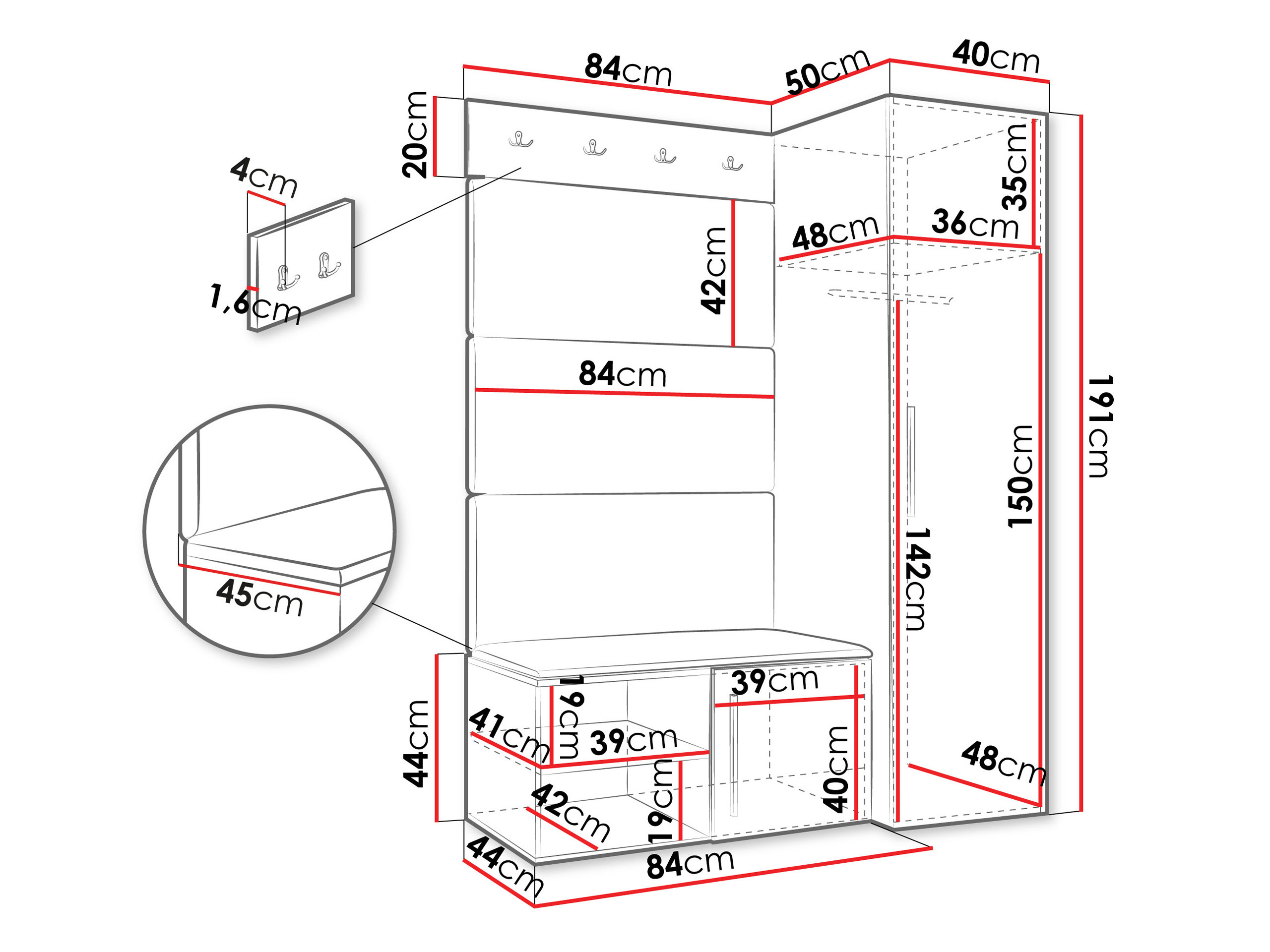 Set za hodnik Nitos II (Hrast Artisan)