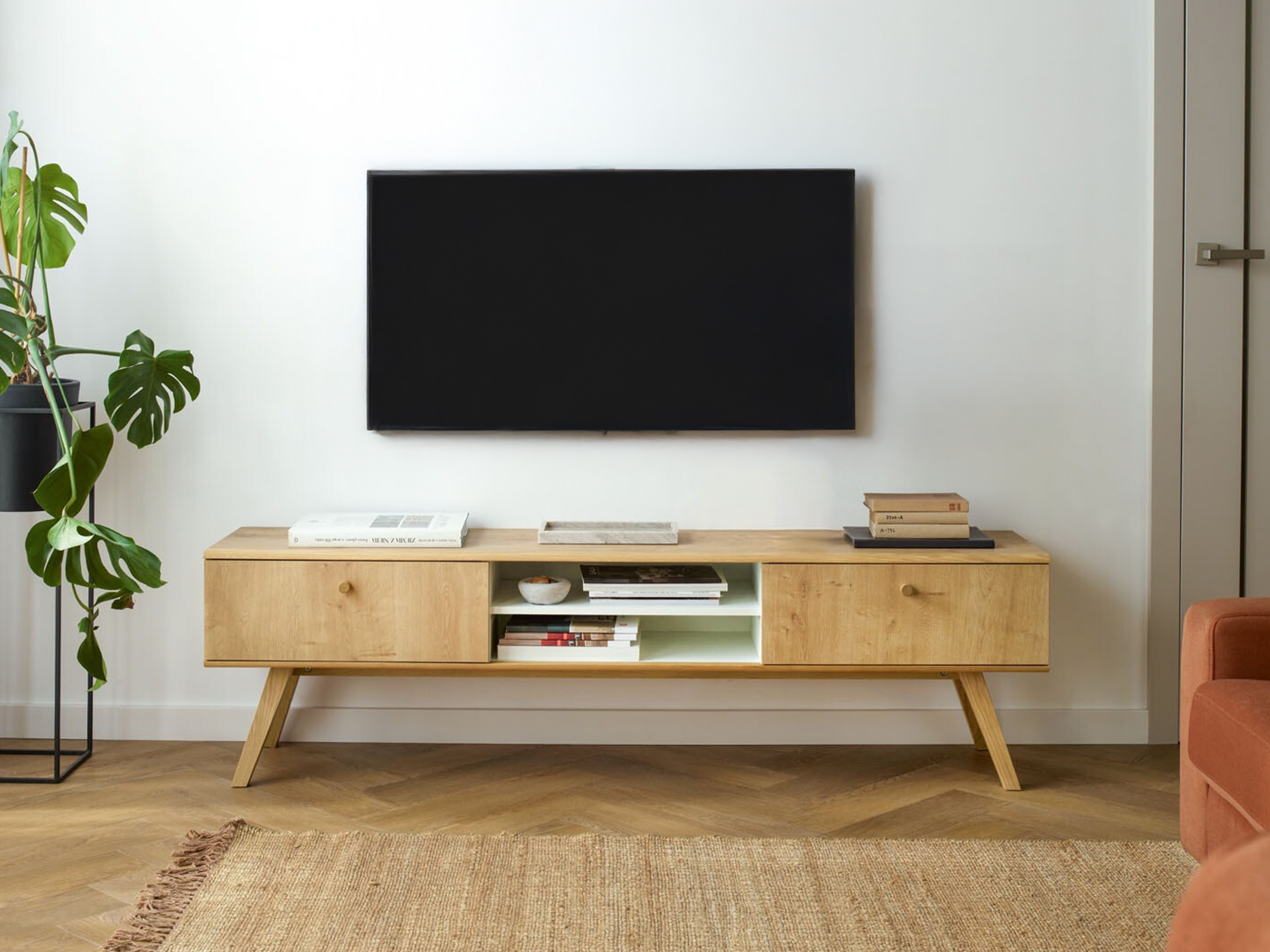 TV stol Ruvruvi 112 (Bijela + Hrast)