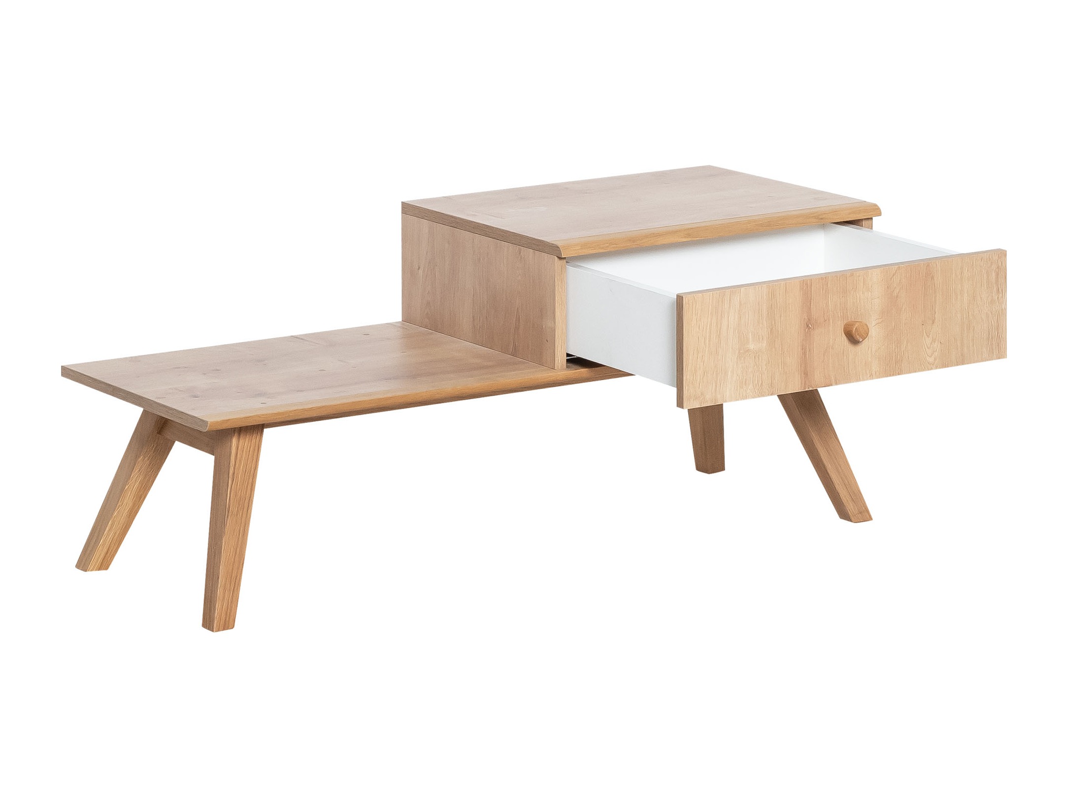 Klupa Ruvruvi 117 (Bijela + Hrast)