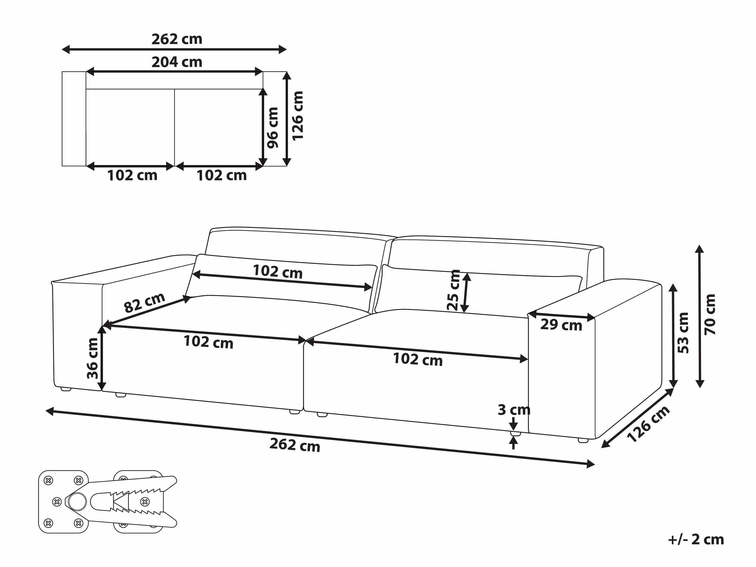 Modularan kauč Tivsora 103 (Bijela)